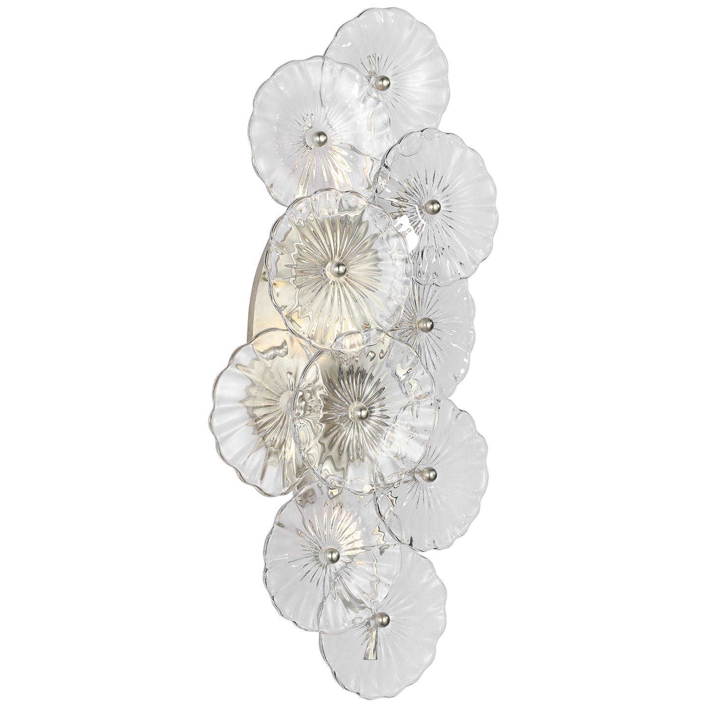 Gianna 21" Layered Sconce in Burnished Silver Leaf with Clear Glass