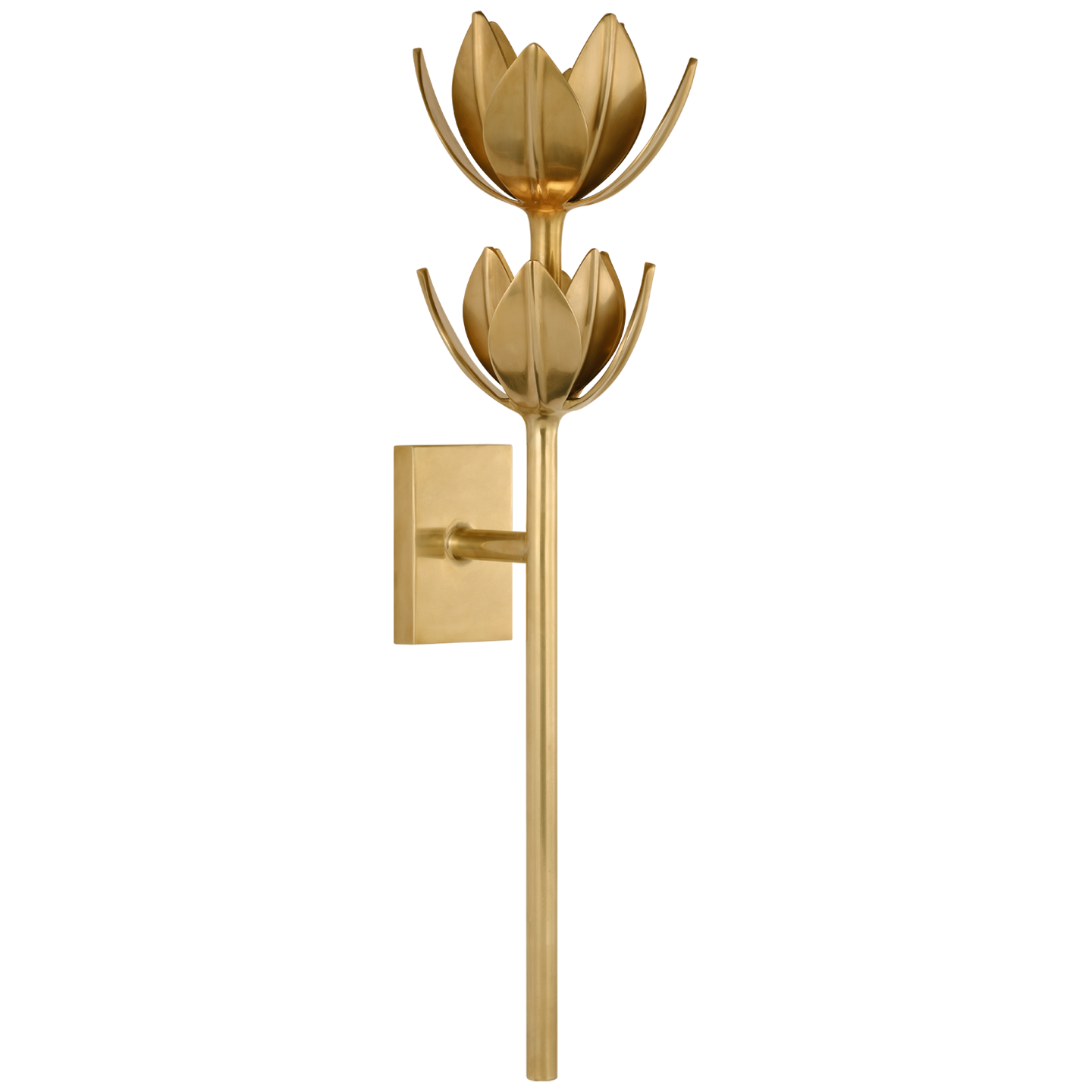 Alberto Large Two Tier Sconce in Antique-Burnished Brass