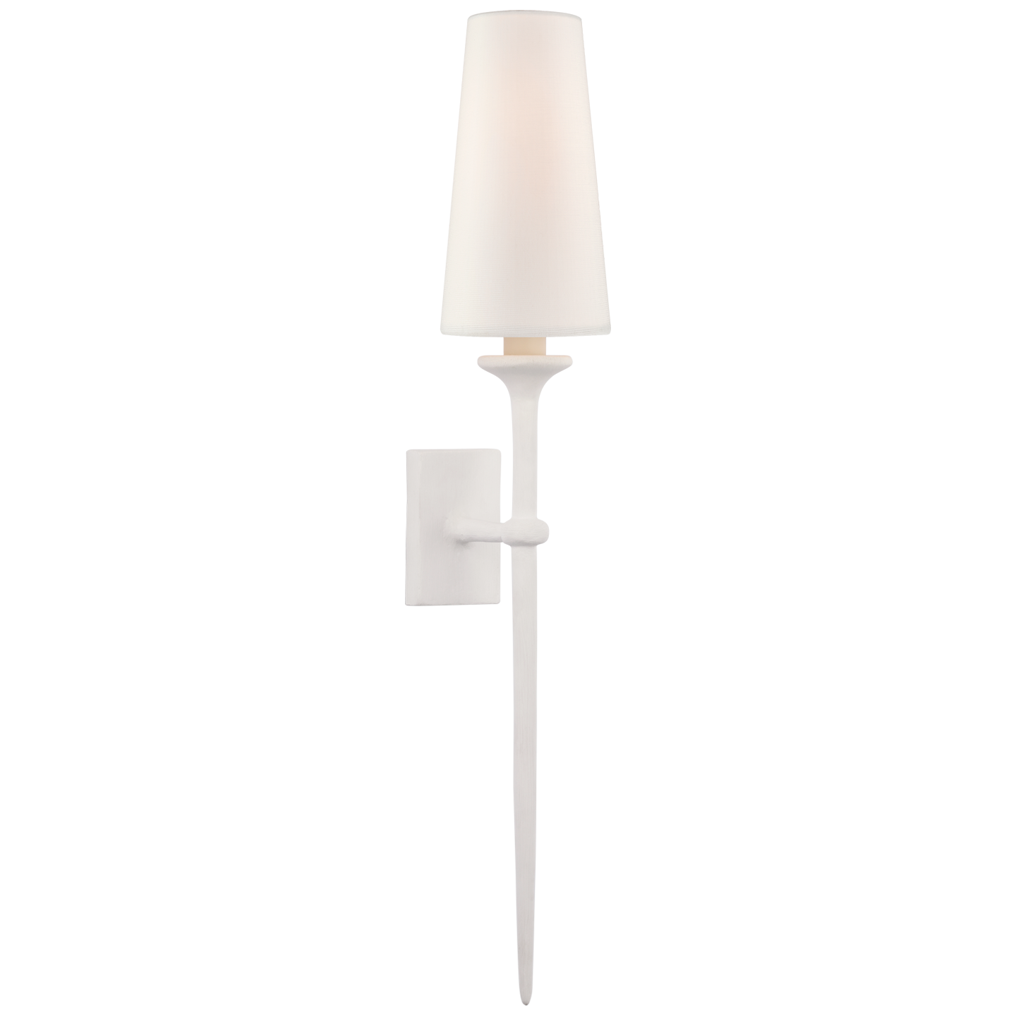 Iberia Single Sconce in Plaster White with Linen Shade