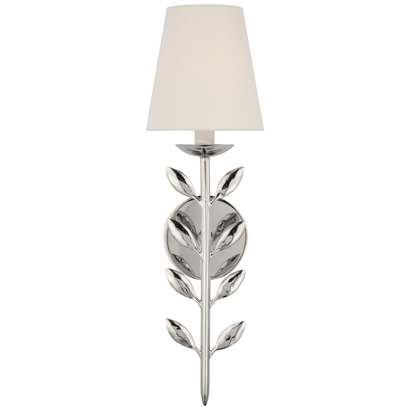 Avery 20" Sconce Polished Nickel with Linen Shade Open Box