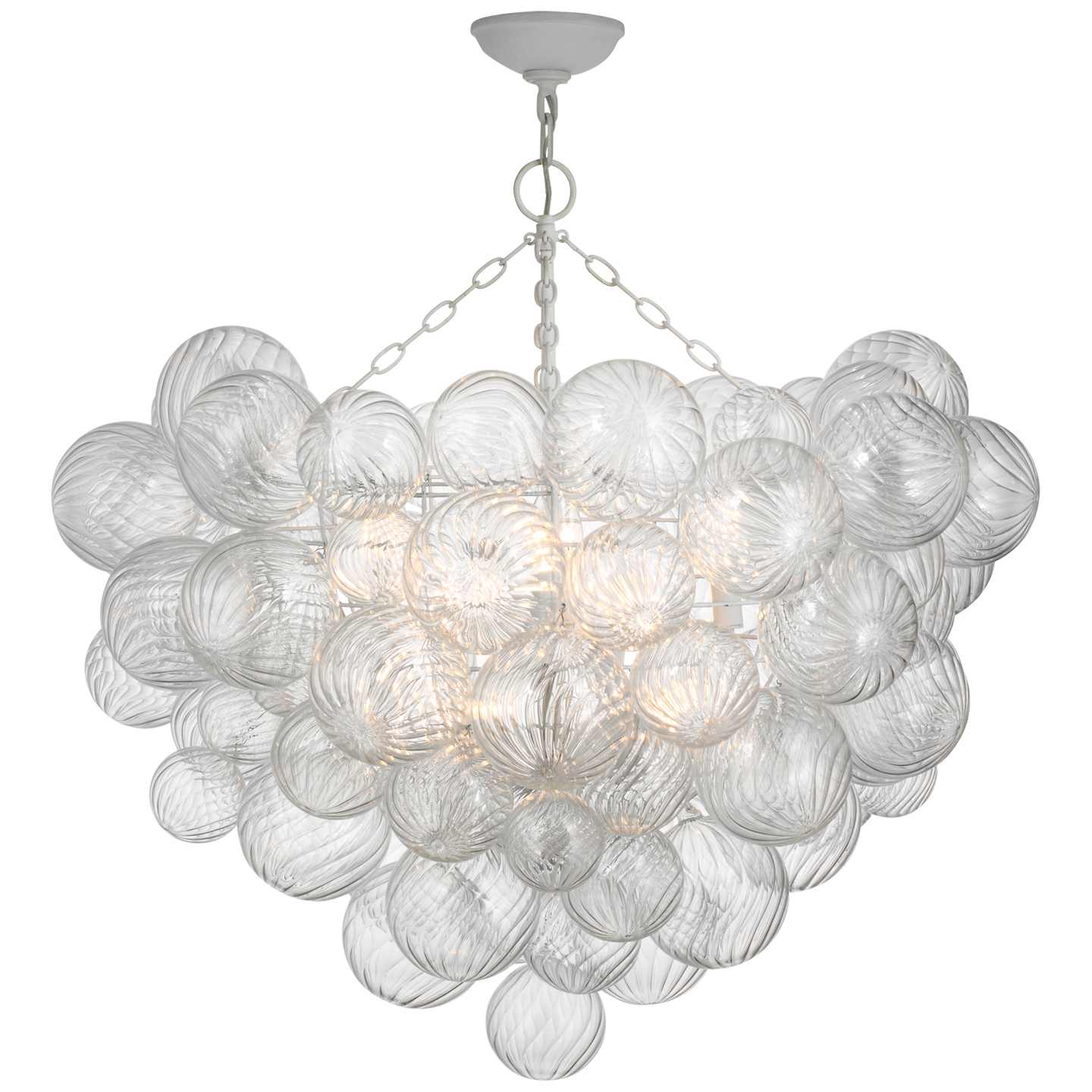 Talia 38" Semi-Flush Mount in Plaster White with Clear Glass