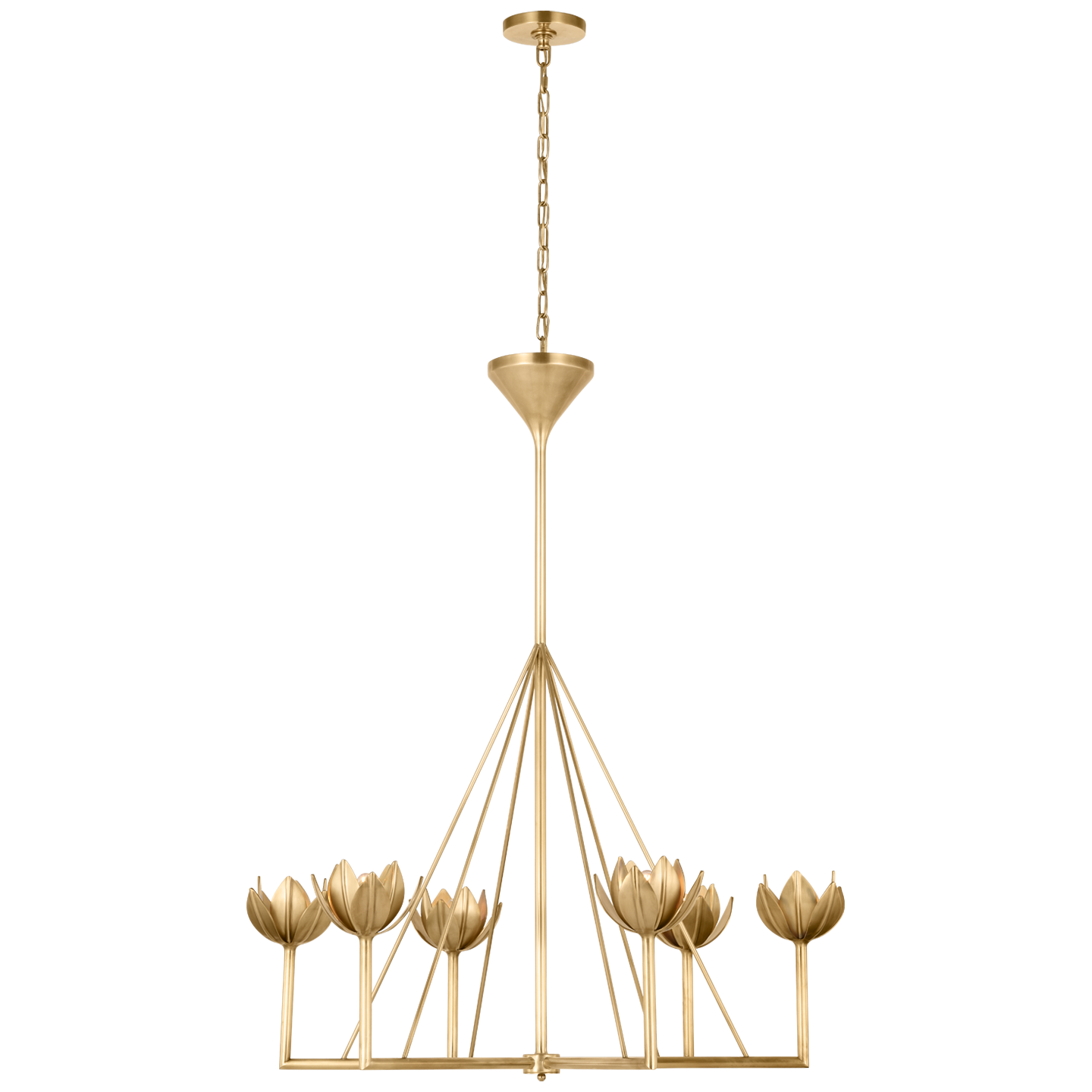 Alberto Large Single Tier Chanderlier in Antique-Burnished Brass