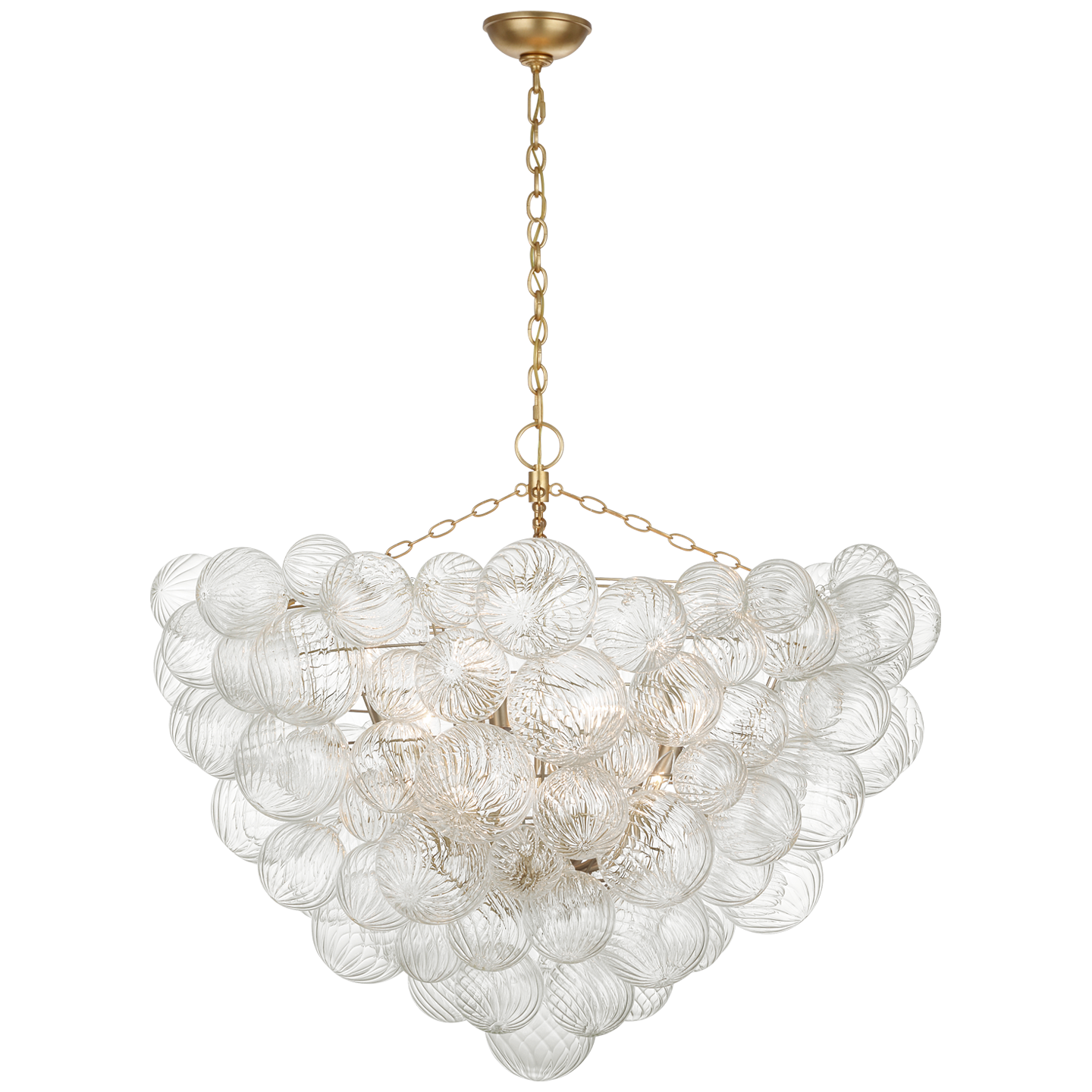 Talia 46" Chandelier in Gild and Clear Swirled Glass