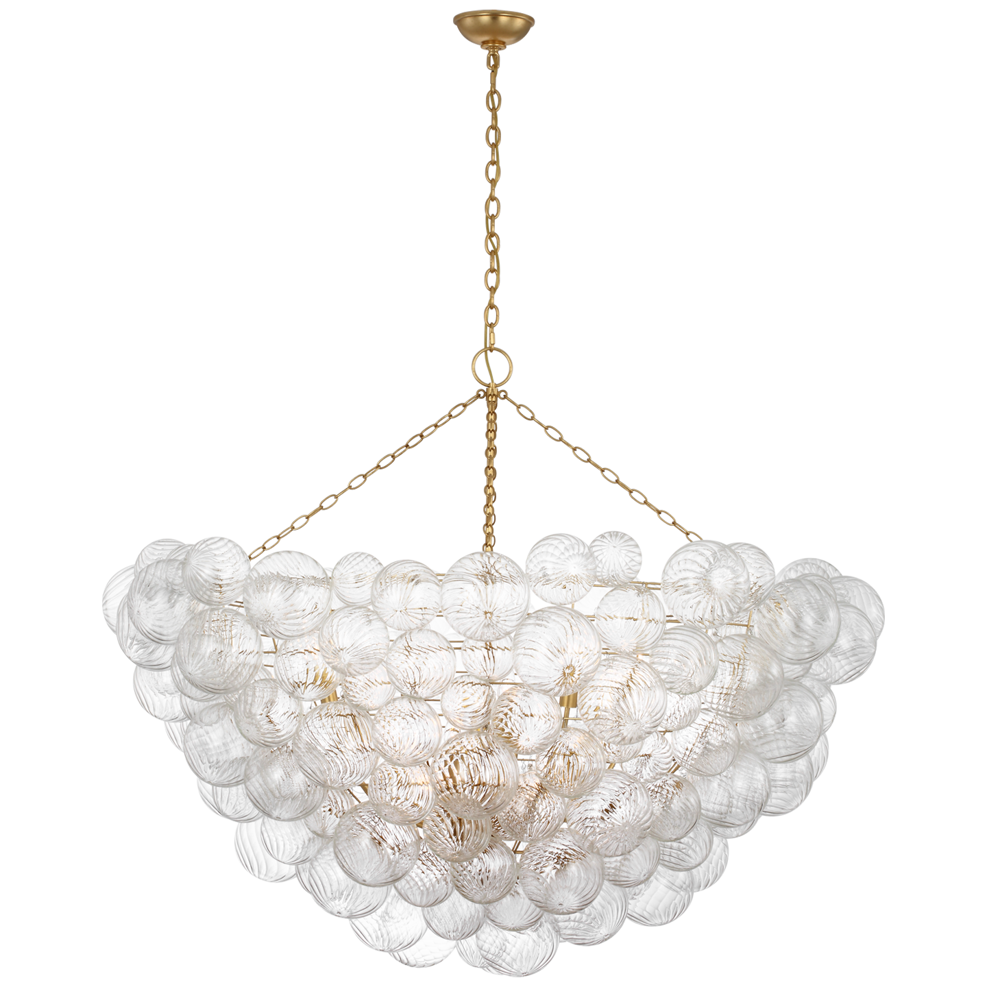 Talia 56" Chandelier in Gild and Clear Swirled Glass