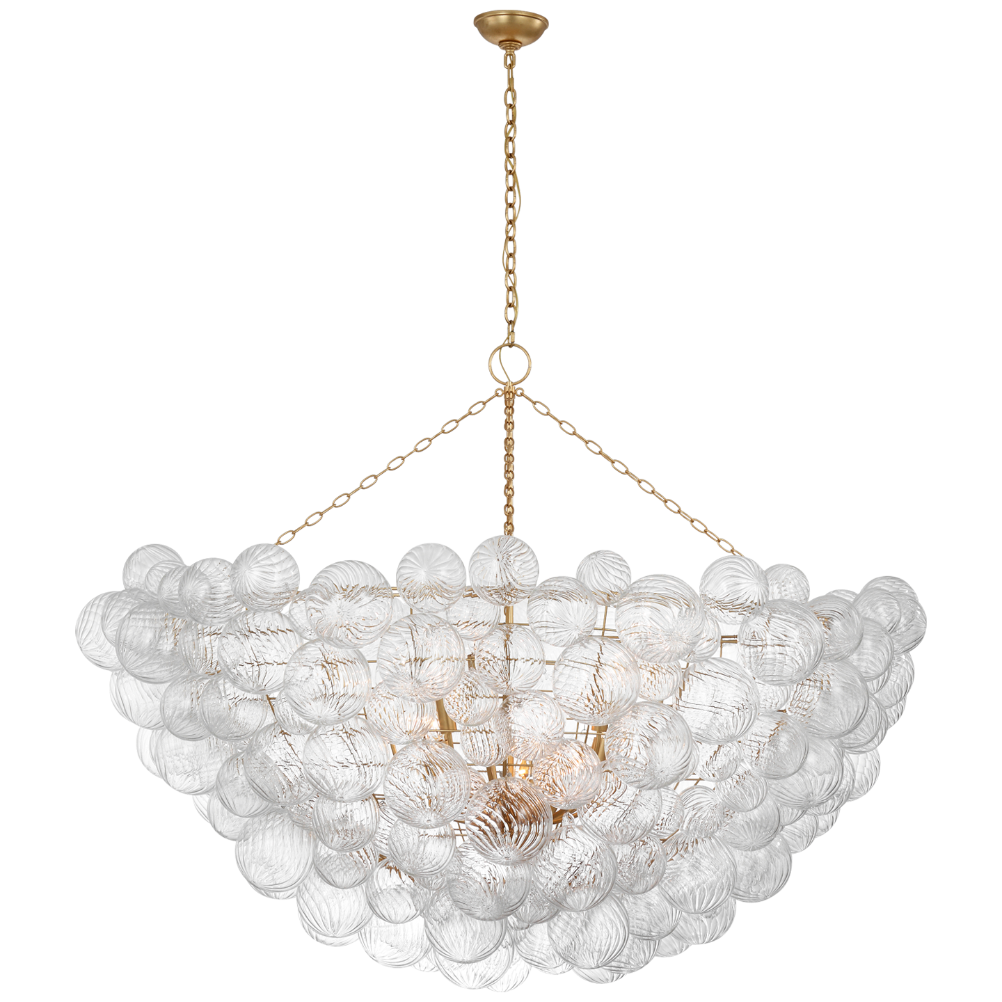 Talia 66" Chandelier in Gild and Clear Swirled Glass