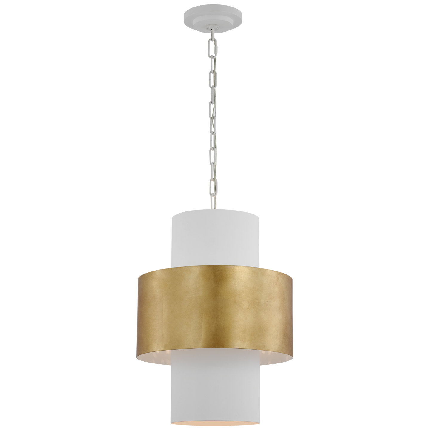 Chalmette 16" Layered Pendant in Plaster White and Gild Open Box
