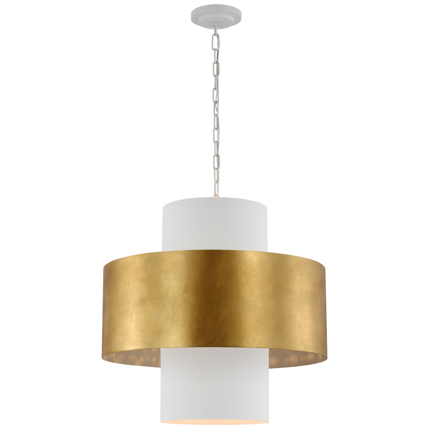 Chalmette 25" Layered Pendant in Plaster White and Gild Open Box