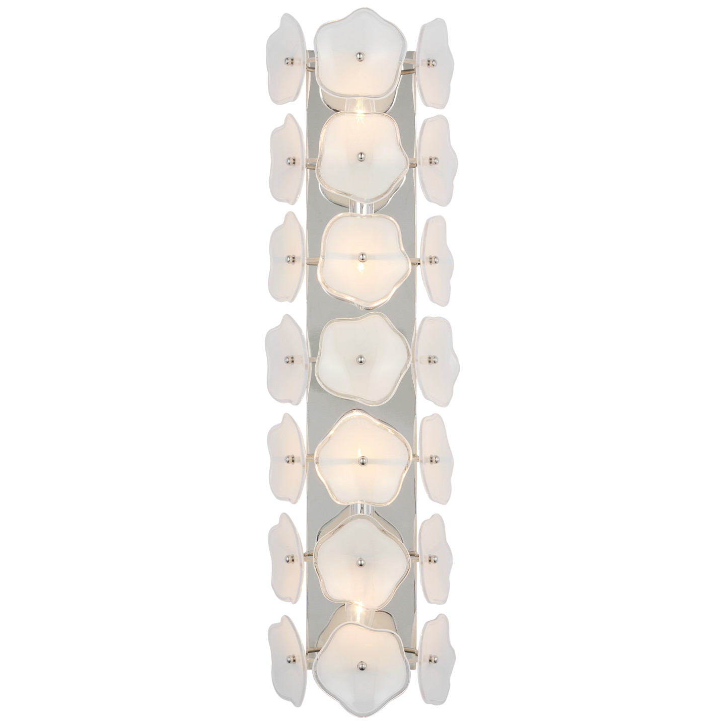 Leighton 28" Sconce in Polished Nickel with Cream Tinted Glass Open Box
