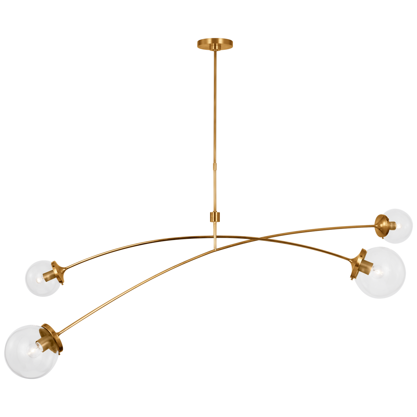 Prescott 62" Linear Chandelier in Soft Brass with Clear Glass Open Box