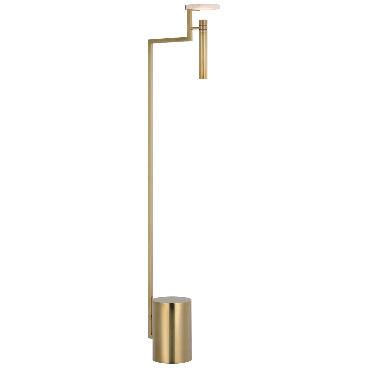 Melange 52" Floating Disc Floor Lamp in Antique-Burnished Brass with Alabaster