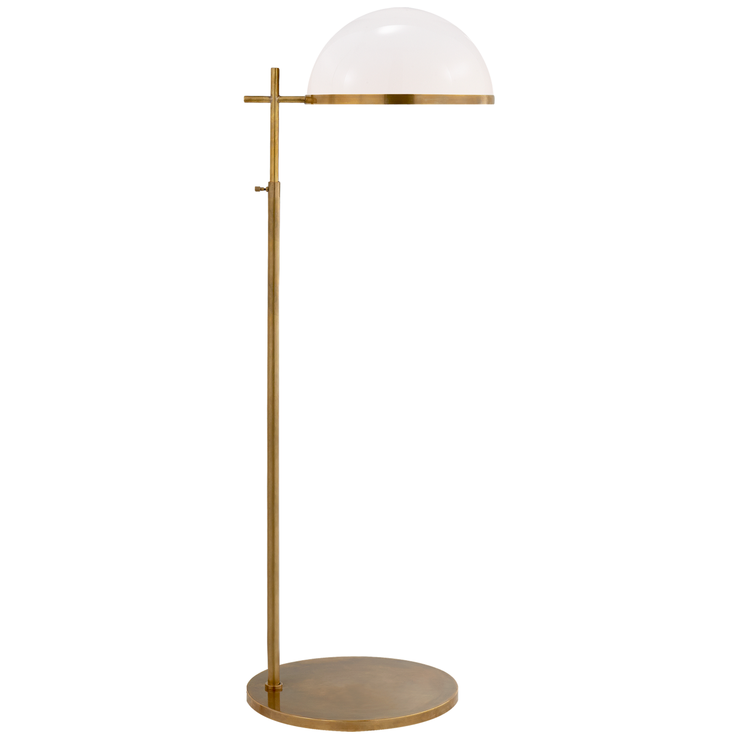 Dulcet Medium Pharmacy Floor Lamp in Antique-Burnished Brass with White Glass Open Box