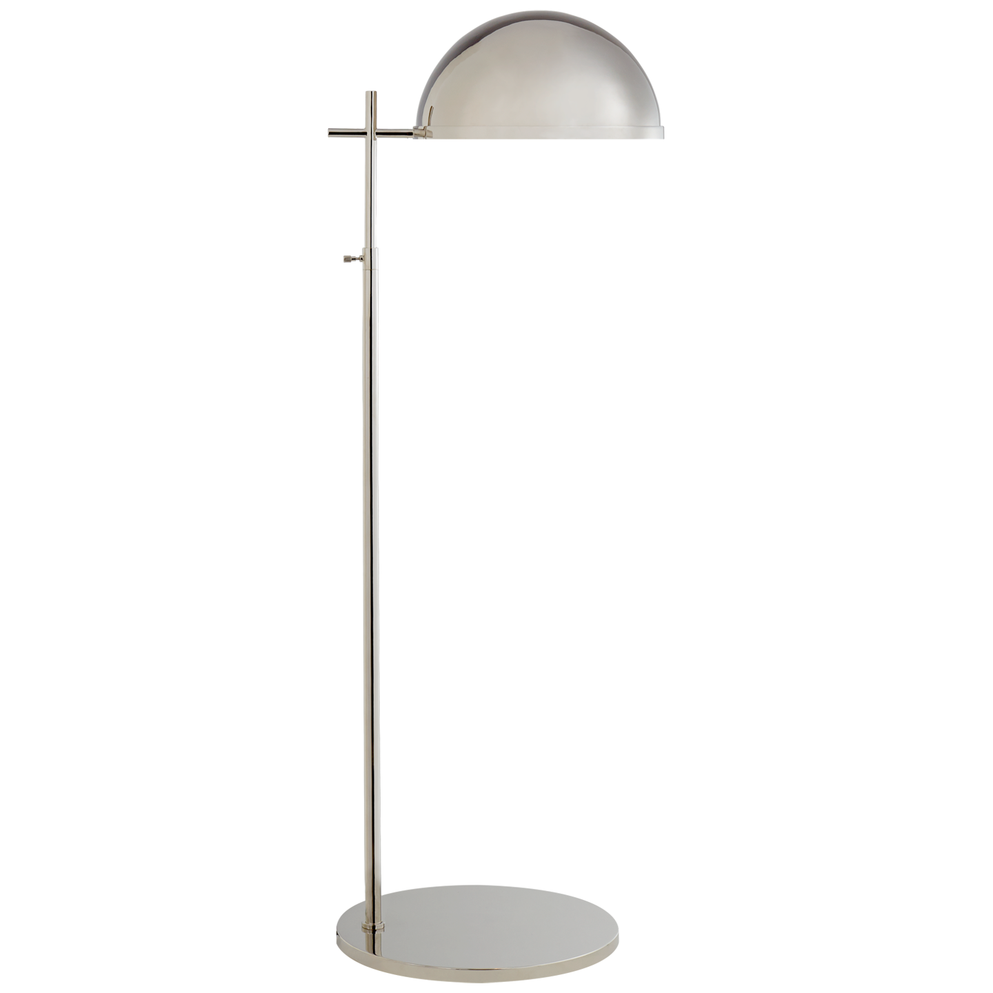 Dulcet Medium Pharmacy Floor Lamp in Polished Nickel with Polished Nickel Shade Open Box