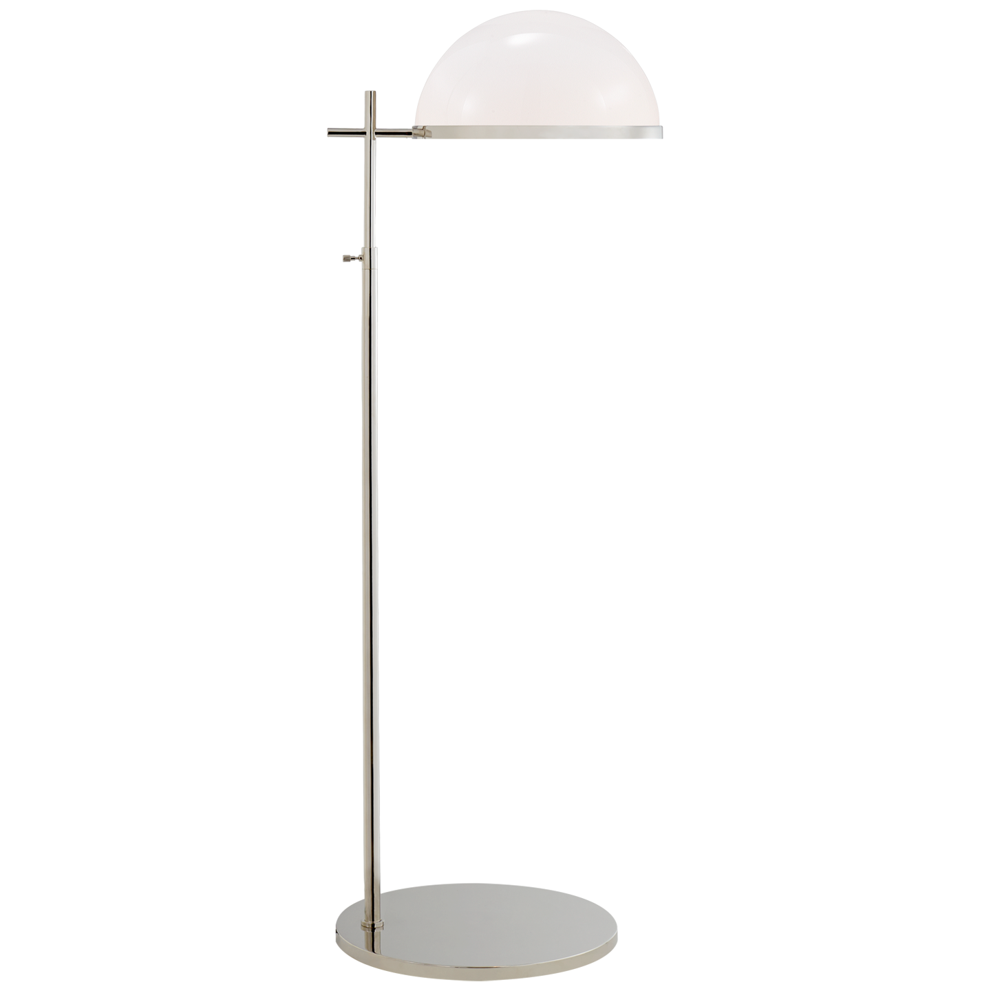 Dulcet Medium Pharmacy Floor Lamp in Polished Nickel with White Glass Open Box