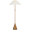 Zealous 62" Floor Lamp in Museum Brass with Linen Shade
