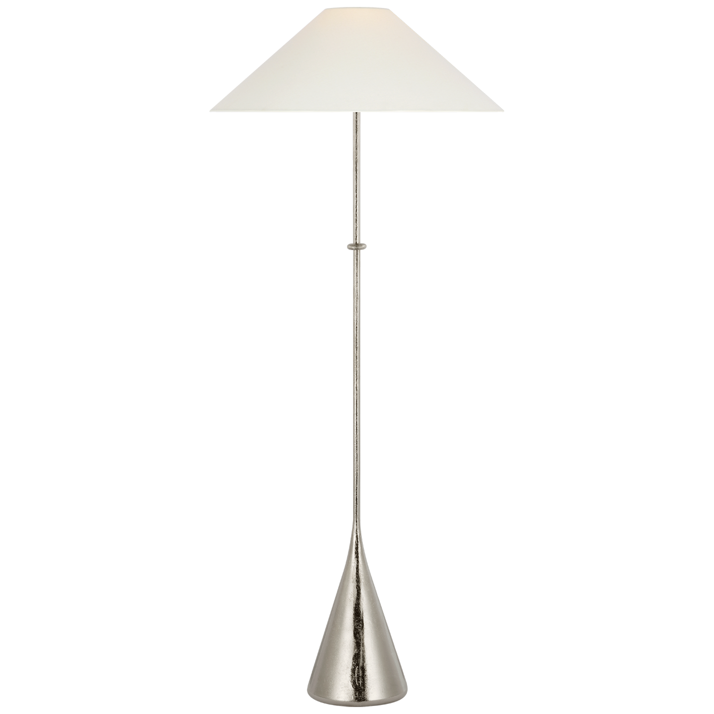 Zealous 62" Floor Lamp in Museum Nickel with Linen Shade