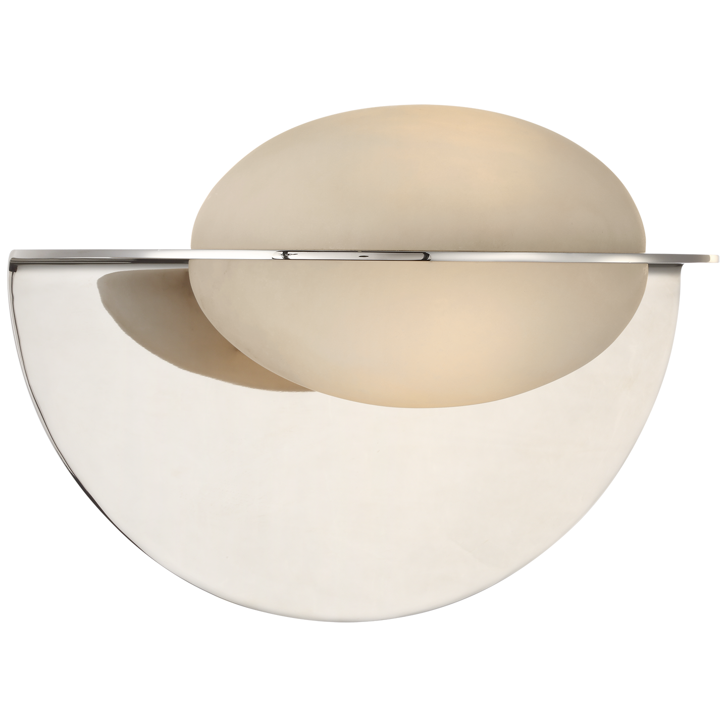 Fosse 9" Invertable Oval Sconce in Polished Nickel with Alabaster