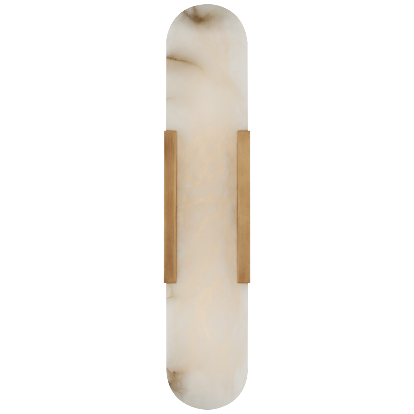Melange 20" Elongated Sconce in Antique-Burnished Brass with Alabaster Open Box