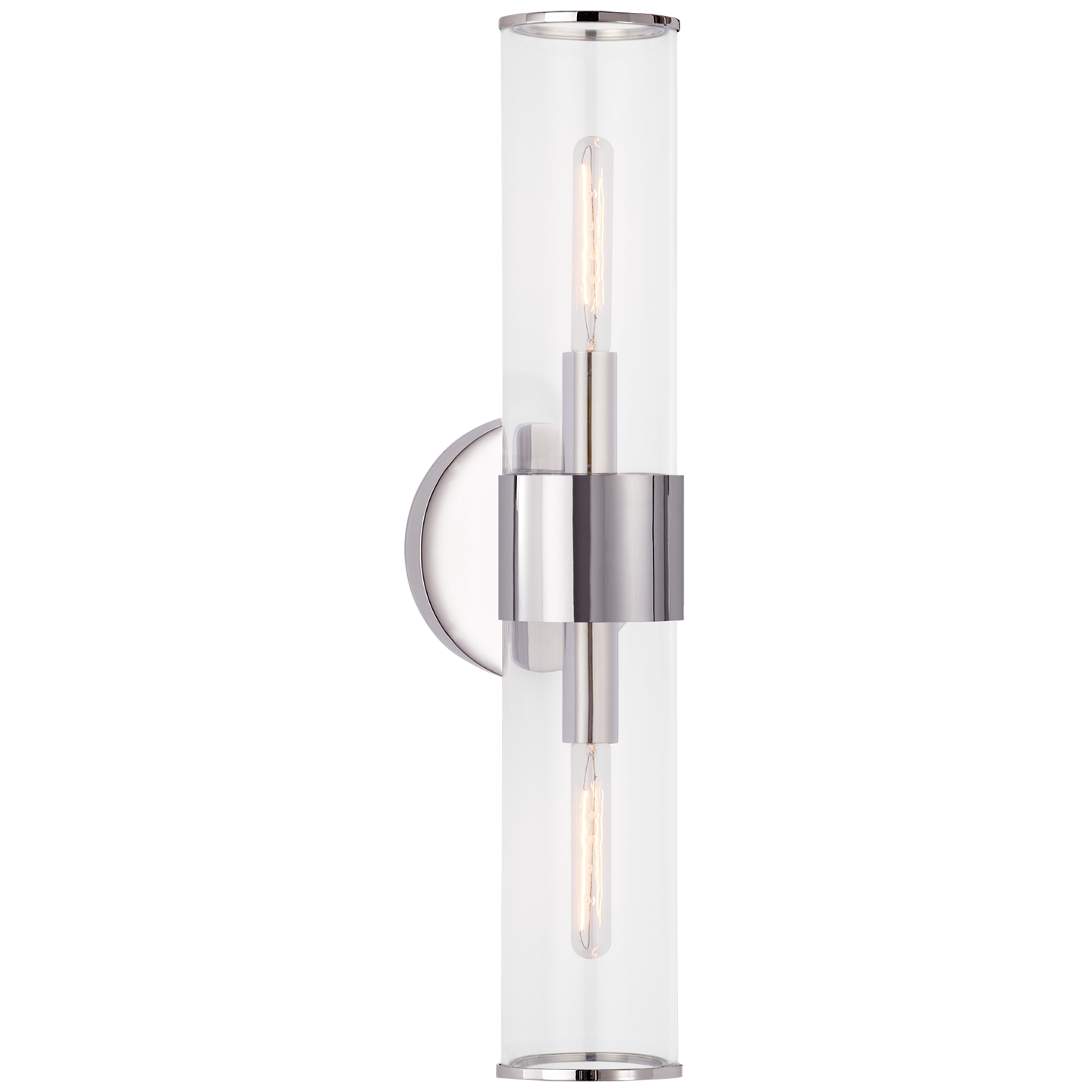 Liaison Medium Sconce in Polished Nickel with Clear Glass Open Box