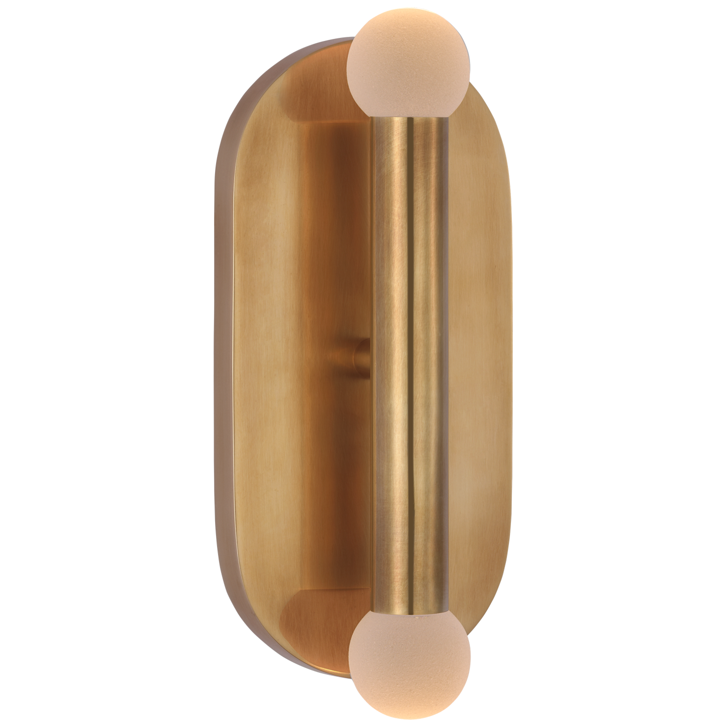 Rousseau Medium Vanity Sconce in Antique-Burnished Brass with Etched Crystal Orb Open Box