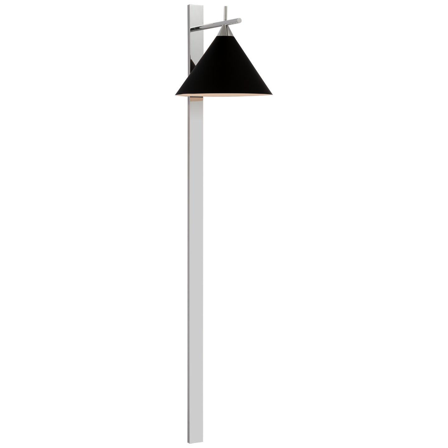 Cleo 56" Statement Sconce in Polished Nickel with Matte Black Shade Open Box