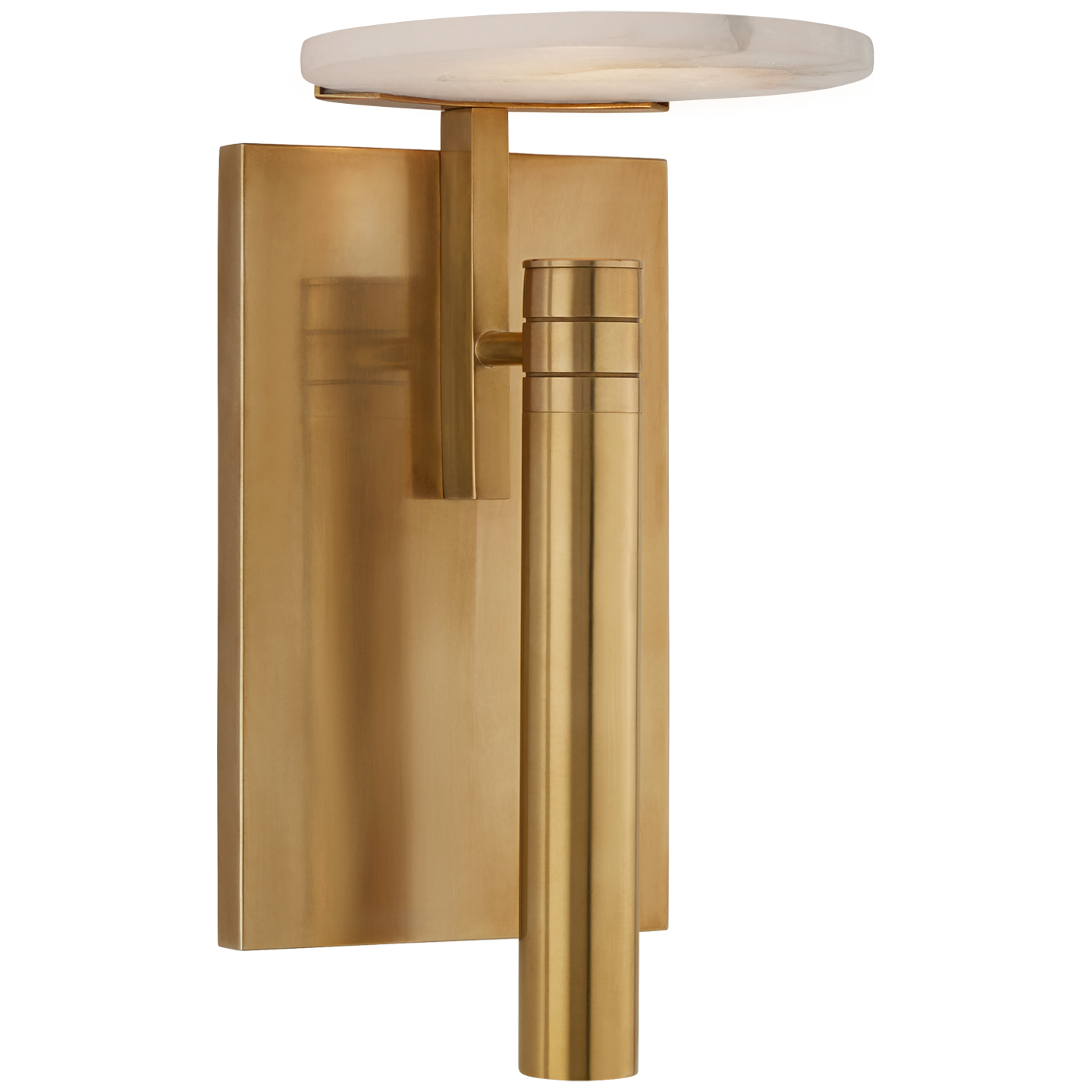 Melange Floating Disc Sconce in Antique-Burnished Brass with Alabaster Open Box