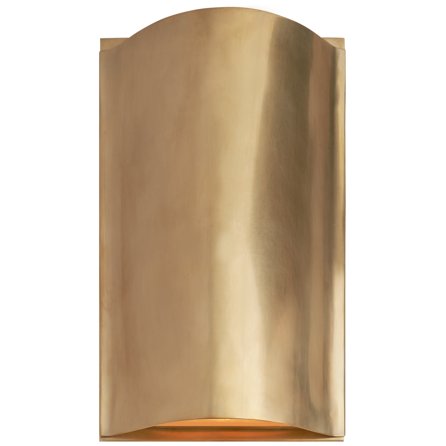 Avant Small Curve Sconce in Antique-Burnished Brass with Frosted Glass Open Box