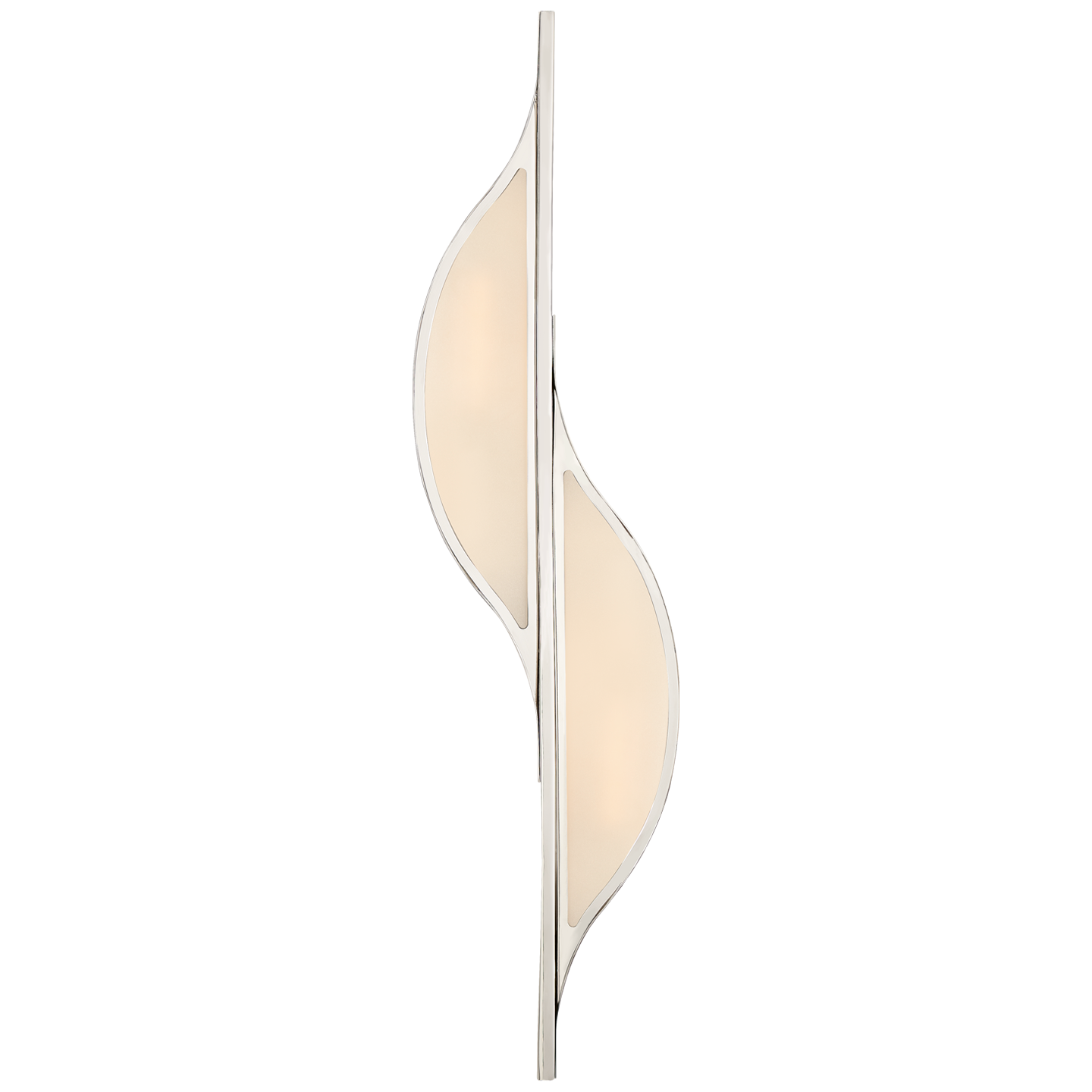 Avant Large Curved Sconce in Polished Nickel with Frosted Glass Open Box