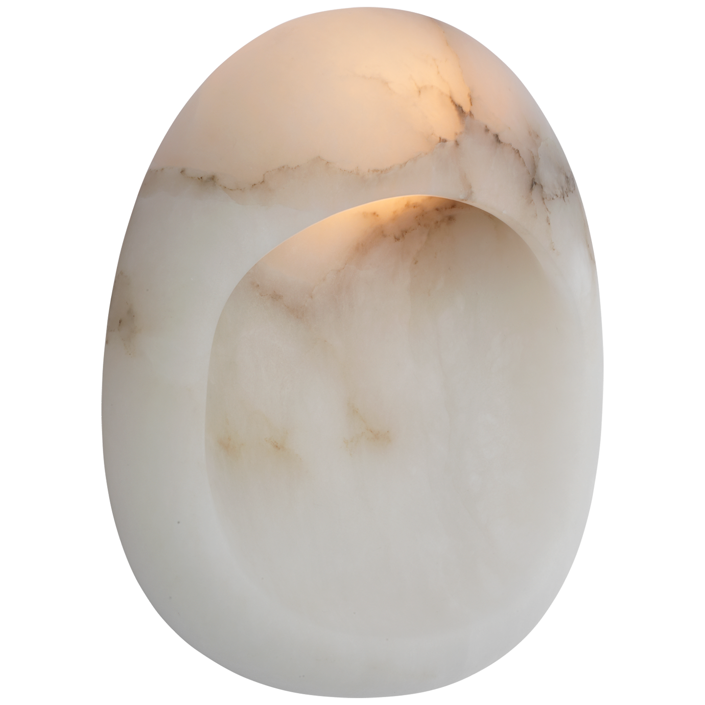 Esculpa 14" Rounded Wall Light in Alabaster and Bronze