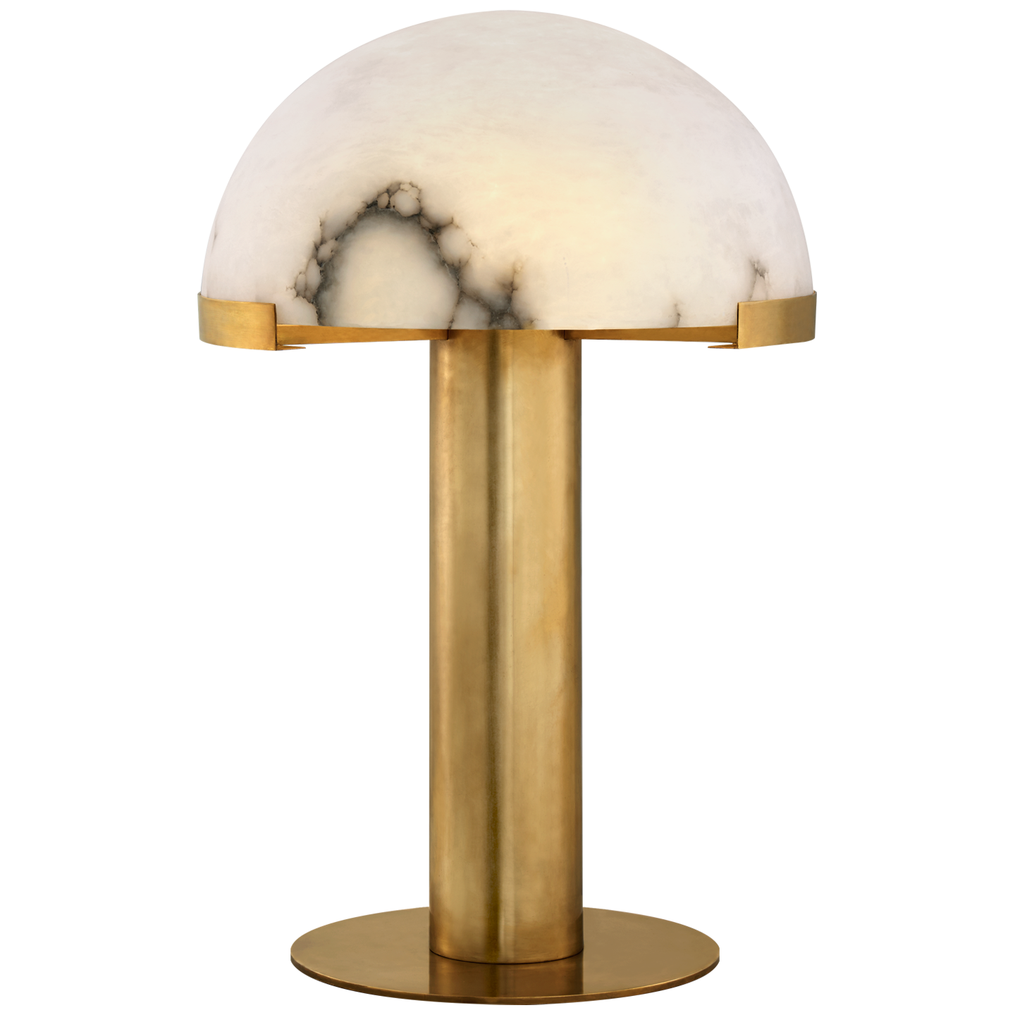 Melange Table Lamp in Antique-Burnished Brass with Alabaster Open Box