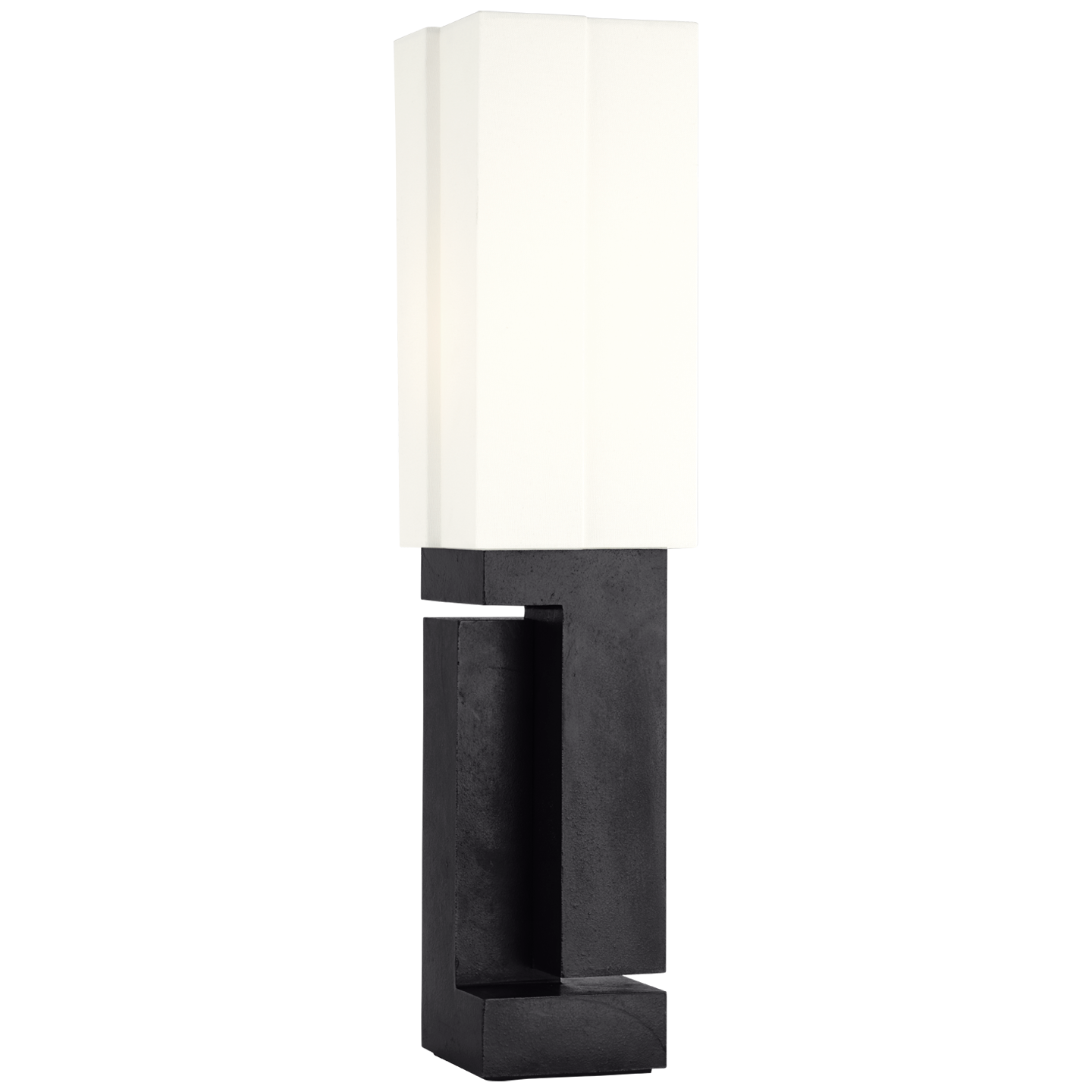 Nucleo 27" Table Lamp in Museum Black with Linen Shade