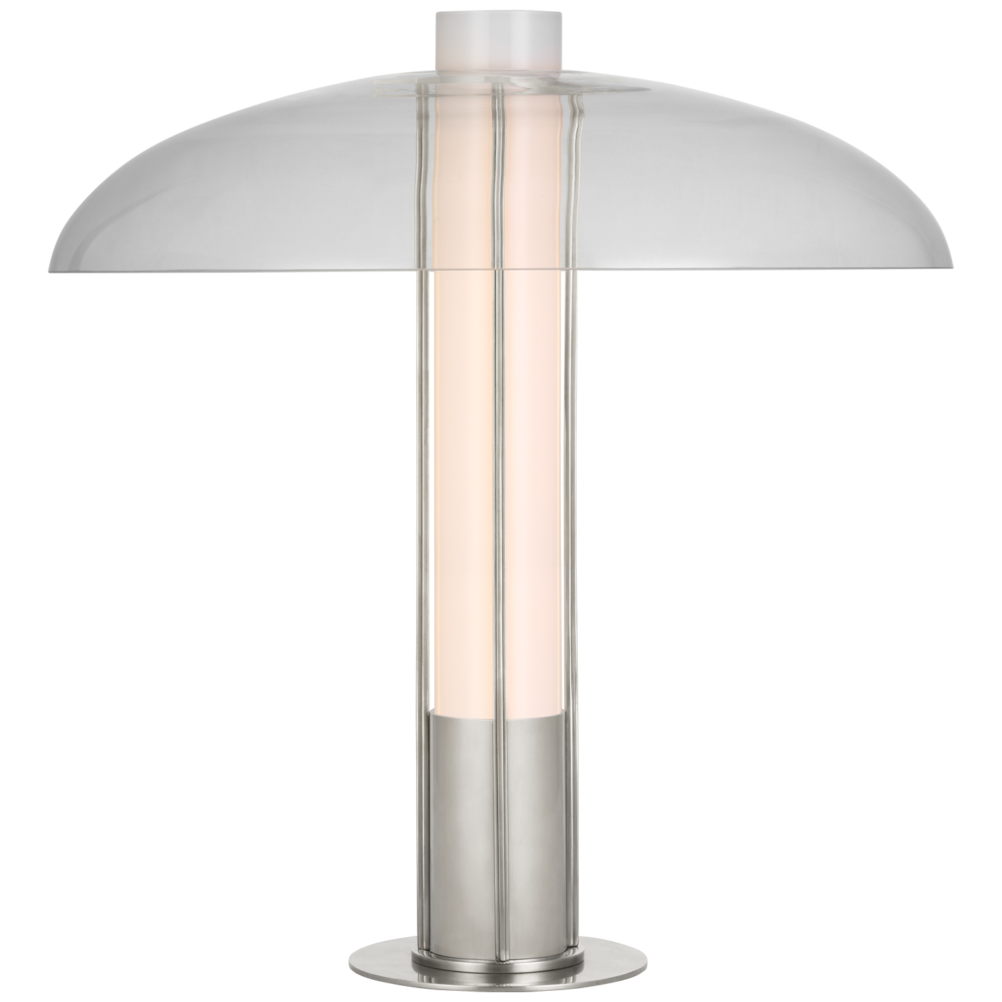 Troye Medium Table Lamp in Polished Nickel with Clear Glass  Open Box