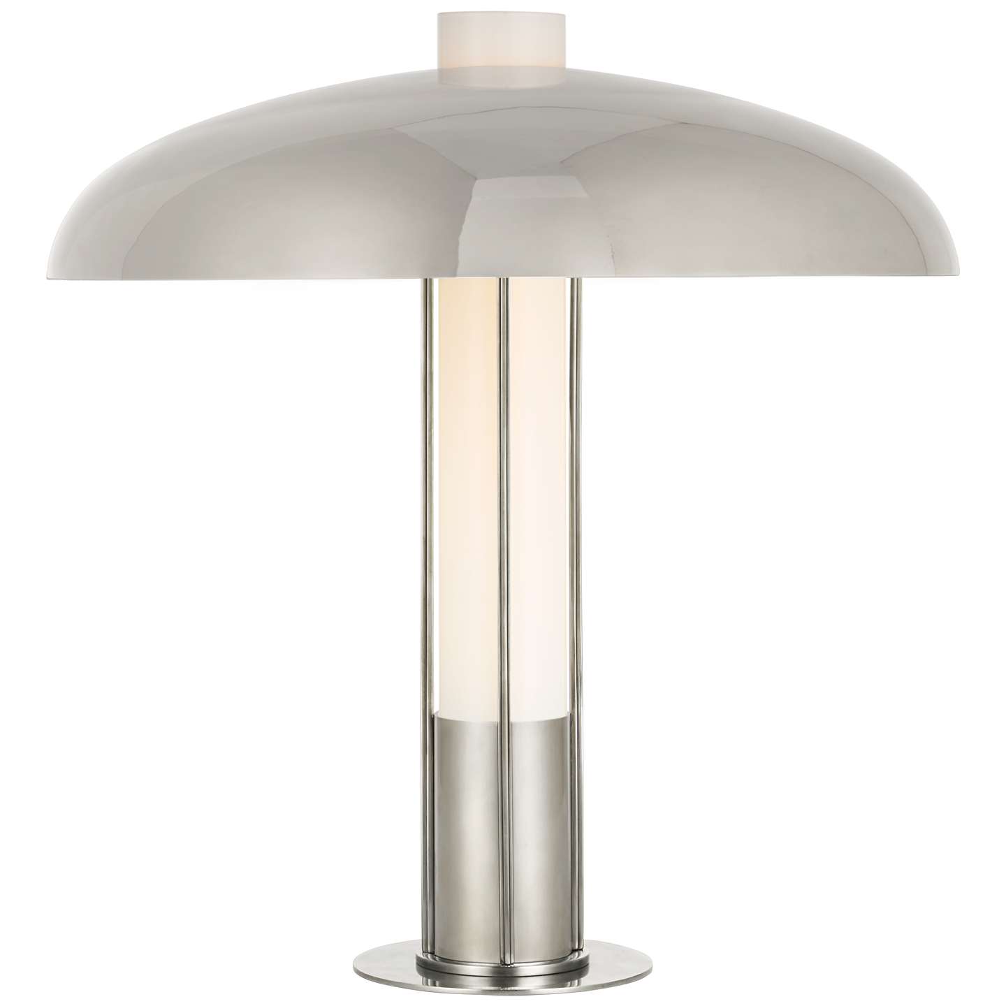 Troye Medium Table Lamp in Polished Nickel with Polished Nickel Shade Open Box