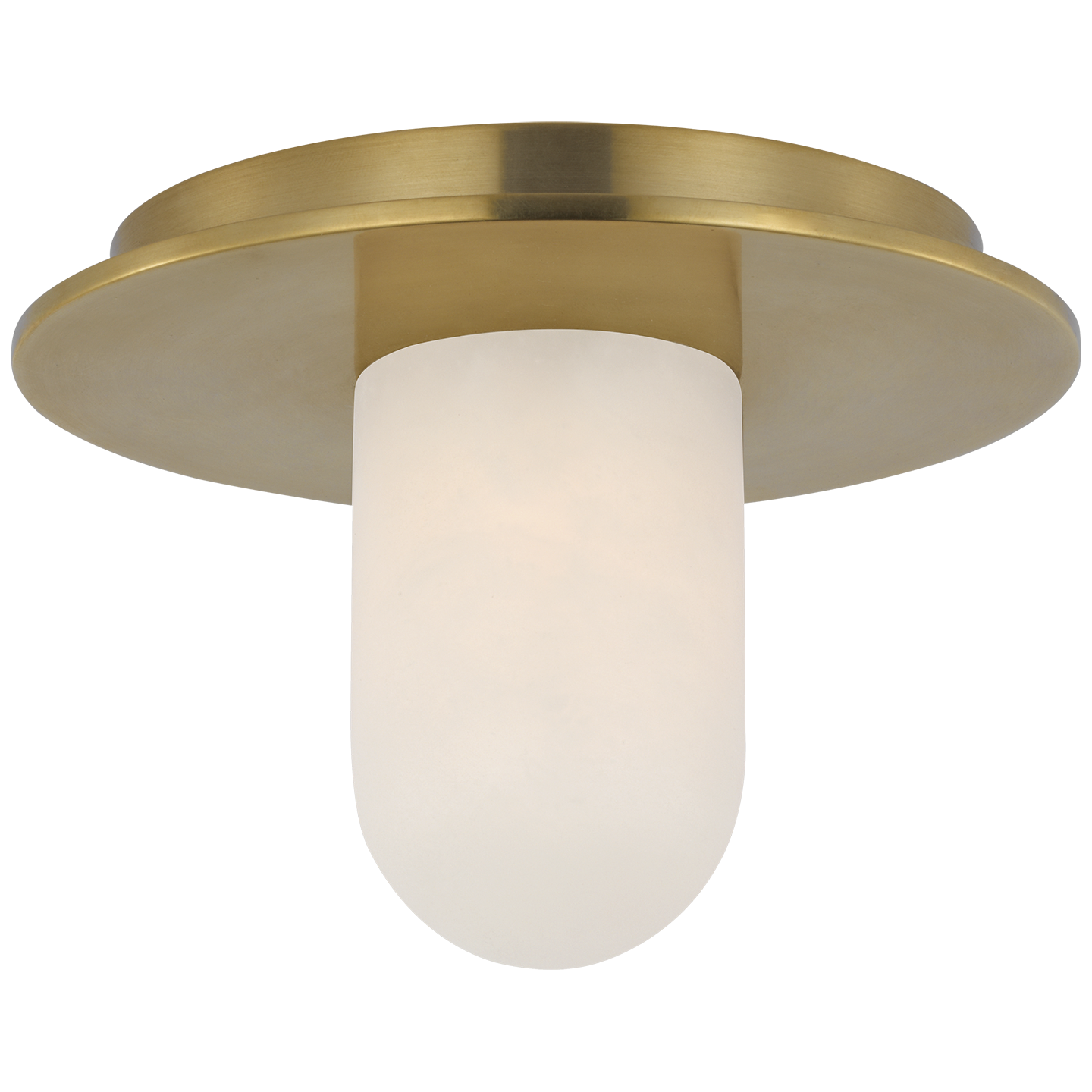 Fosse 6" Solitaire Flush Mount in Antique-Burnished Brass with Alabaster