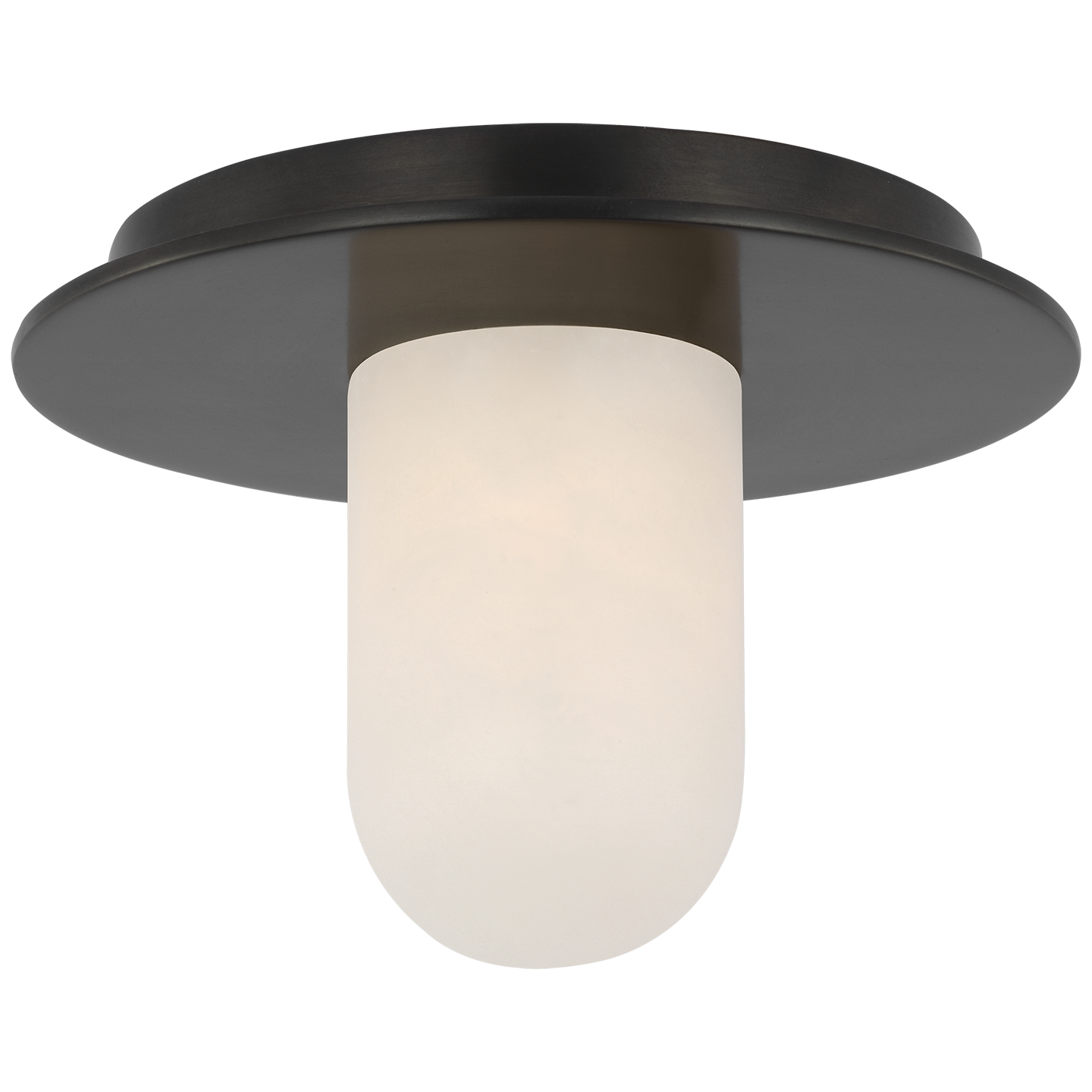 Fosse 6" Solitaire Flush Mount in Bronze with Alabaster