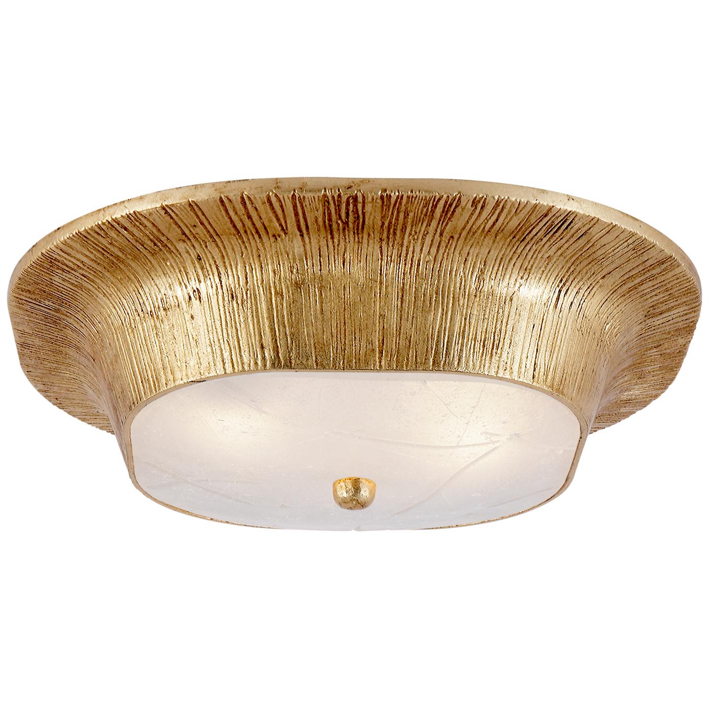 Utopia Round Flush Mount in Gild with Fractured Glass
