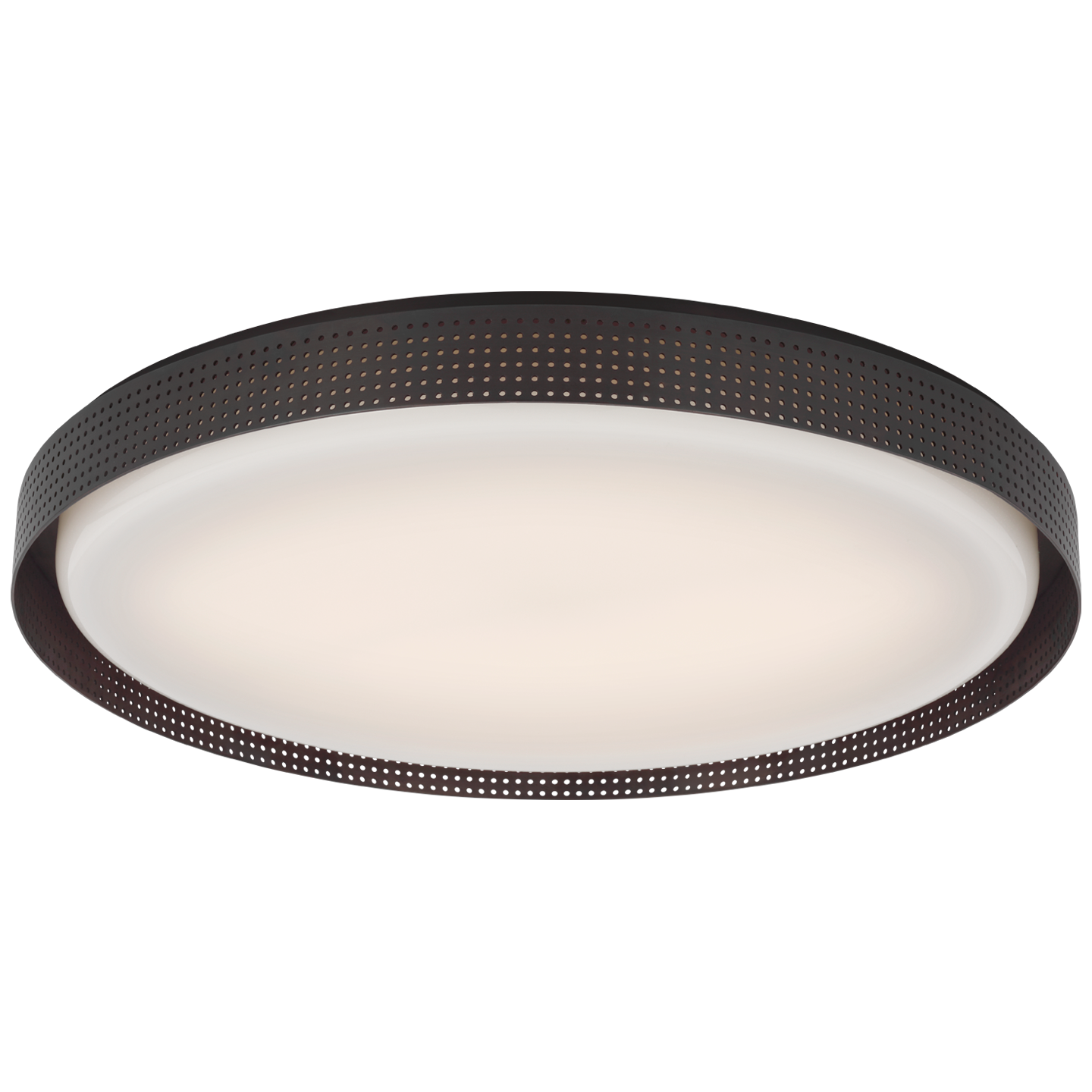 Precision 24" Round Flush Mount in Bronze with White Glass Open Box