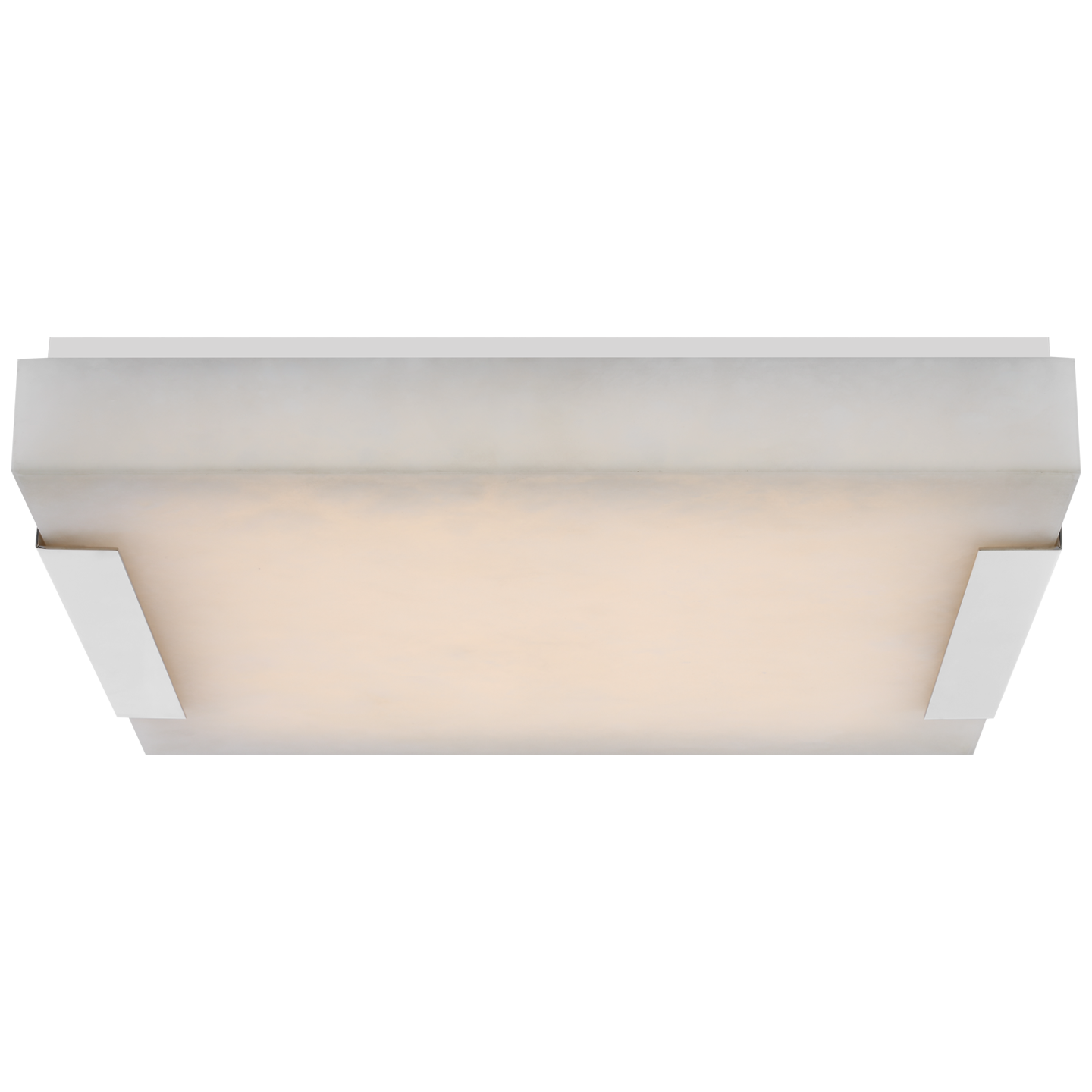 Covet Large Flush Mount in Polished Nickel with Alabaster Open Box
