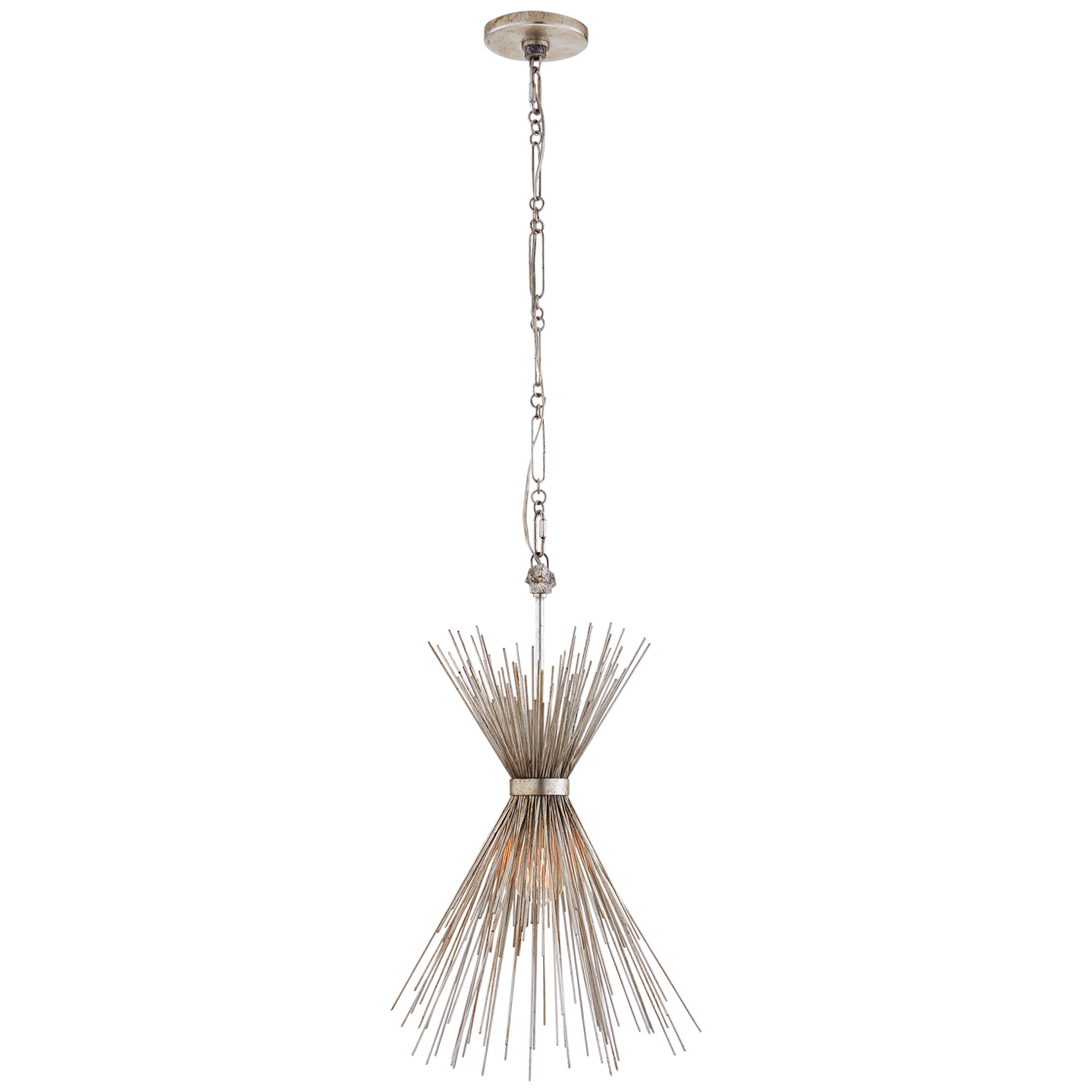Strada Small Chandelier in Burnished Silver Leaf Open Box