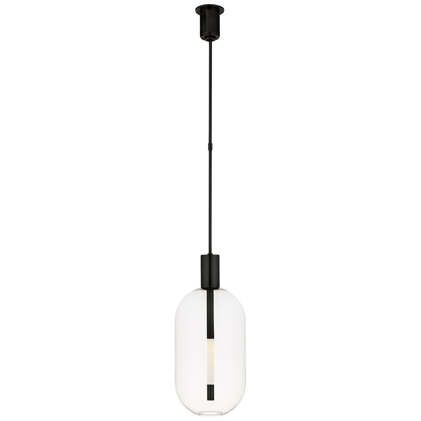 Nye Tall Pendant in Bronze with Clear Glass Open Box