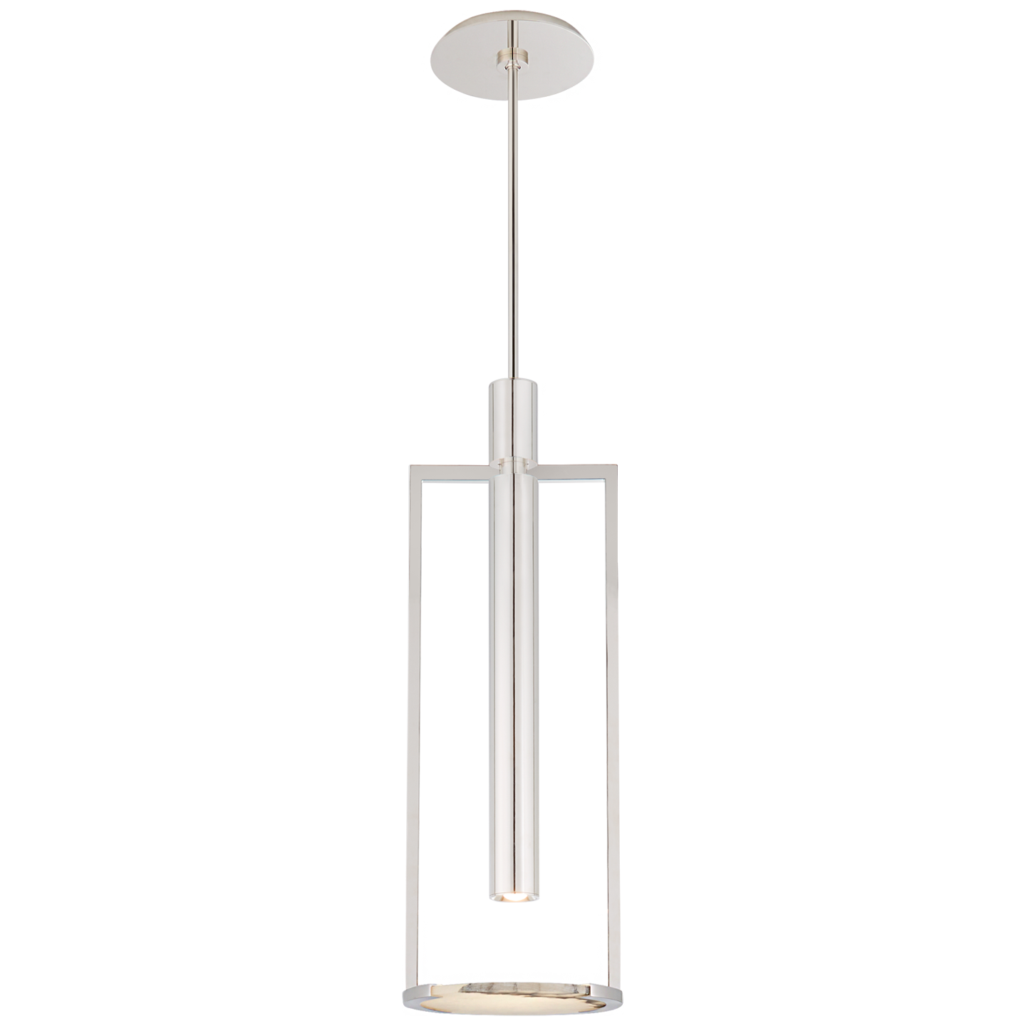 Melange Medium Floating Disc Pendant in Polished Nickel with Alabaster Open Box