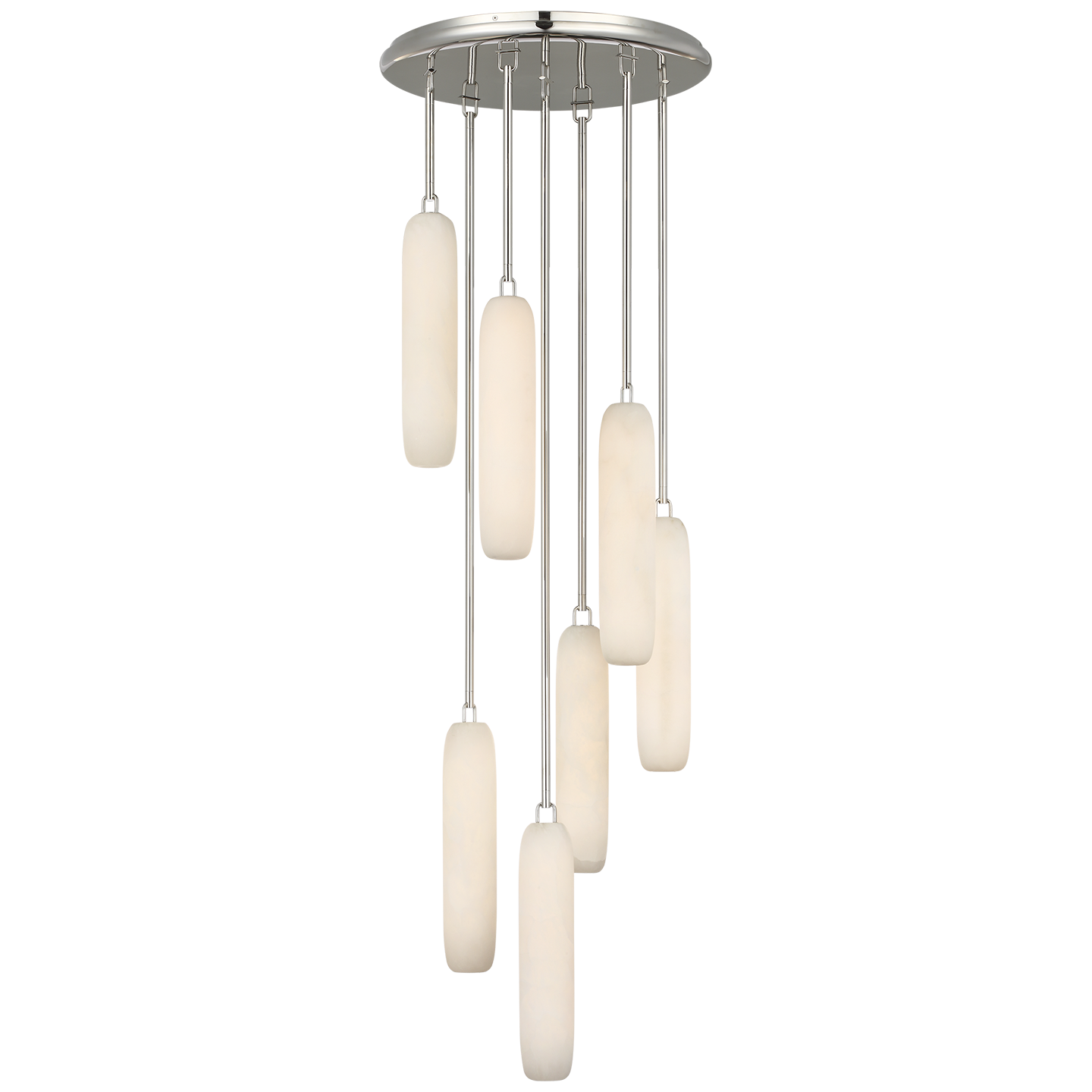 Formosa 7-Light Pendant in Polished Nickel with Alabaster