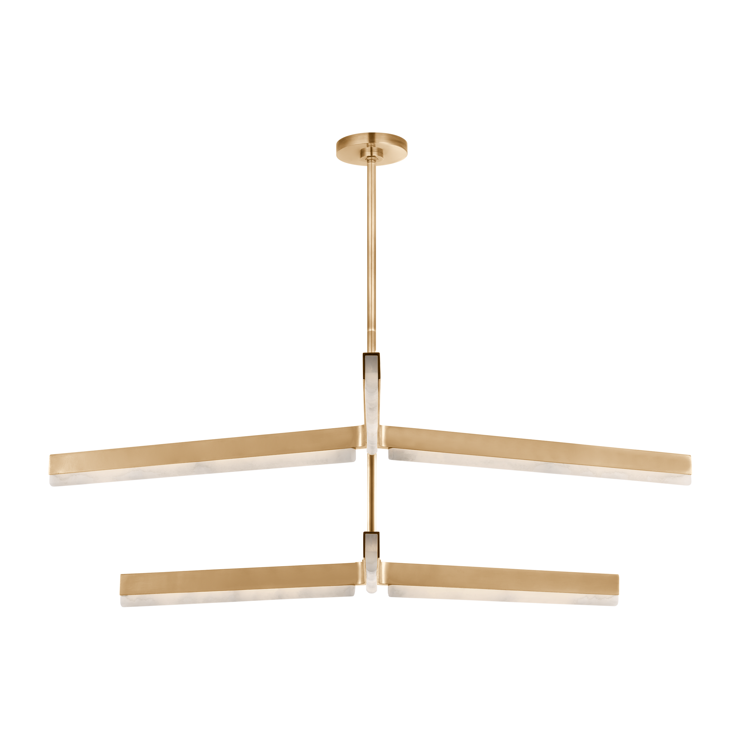 Linea 56 Two Tier Chandelier hand rubbed antique brass 2700K 90 CRI