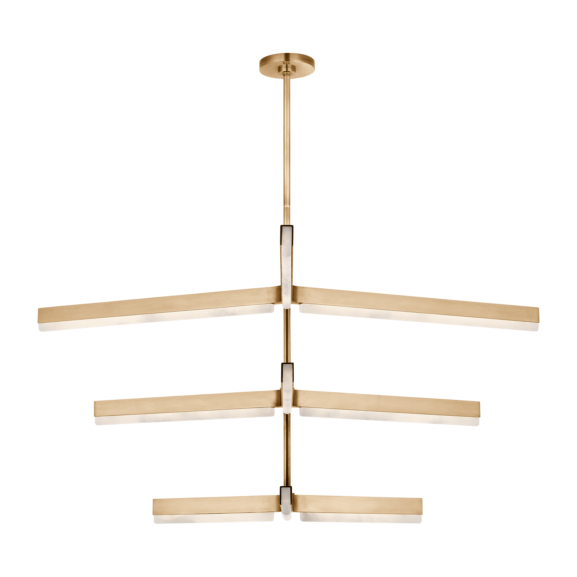 Linea 56 Three Tier Chandelier hand rubbed antique brass 2700K 90 CRI