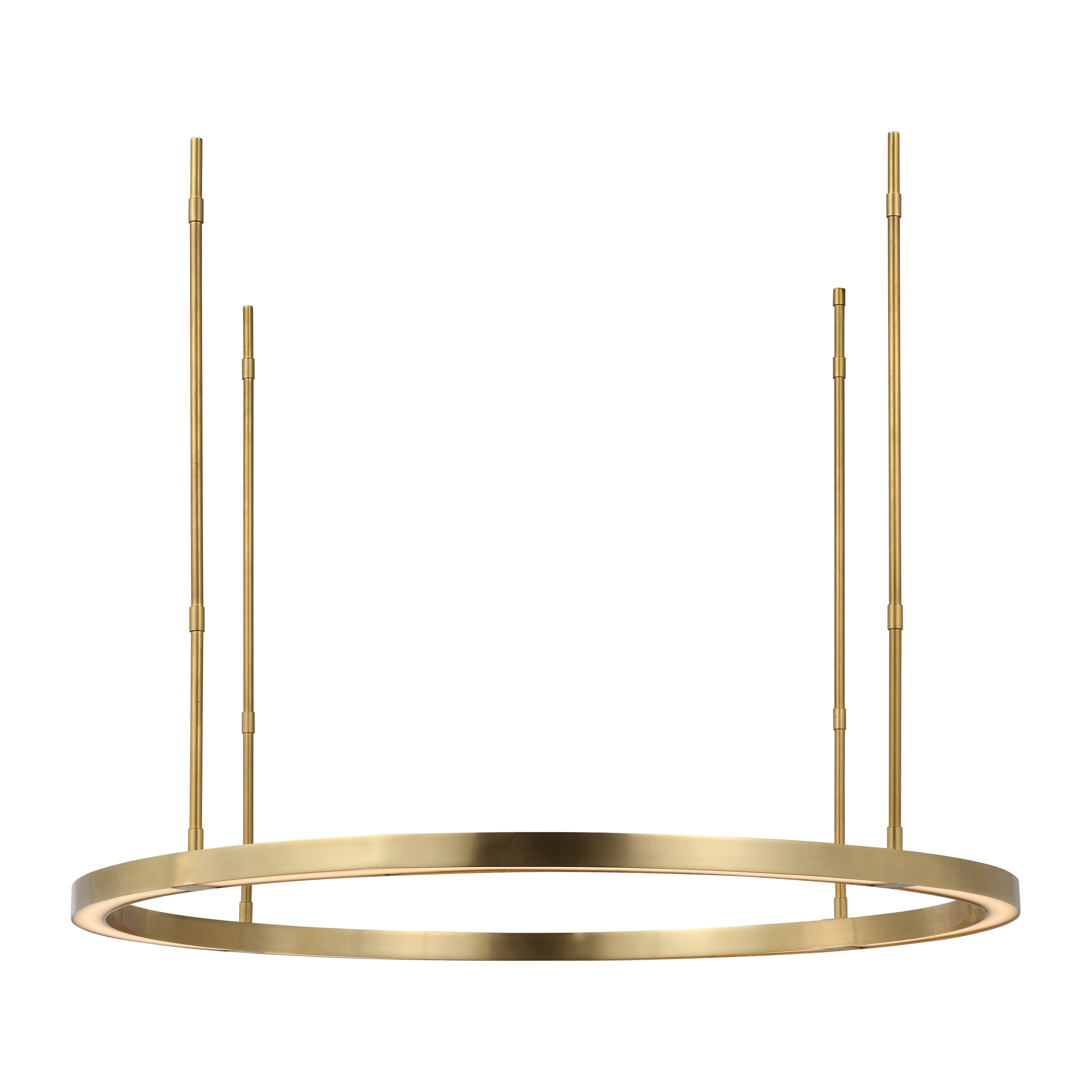 Stagger Ring Medium Chandelier hand rubbed antique brass 2700K 90 CRI