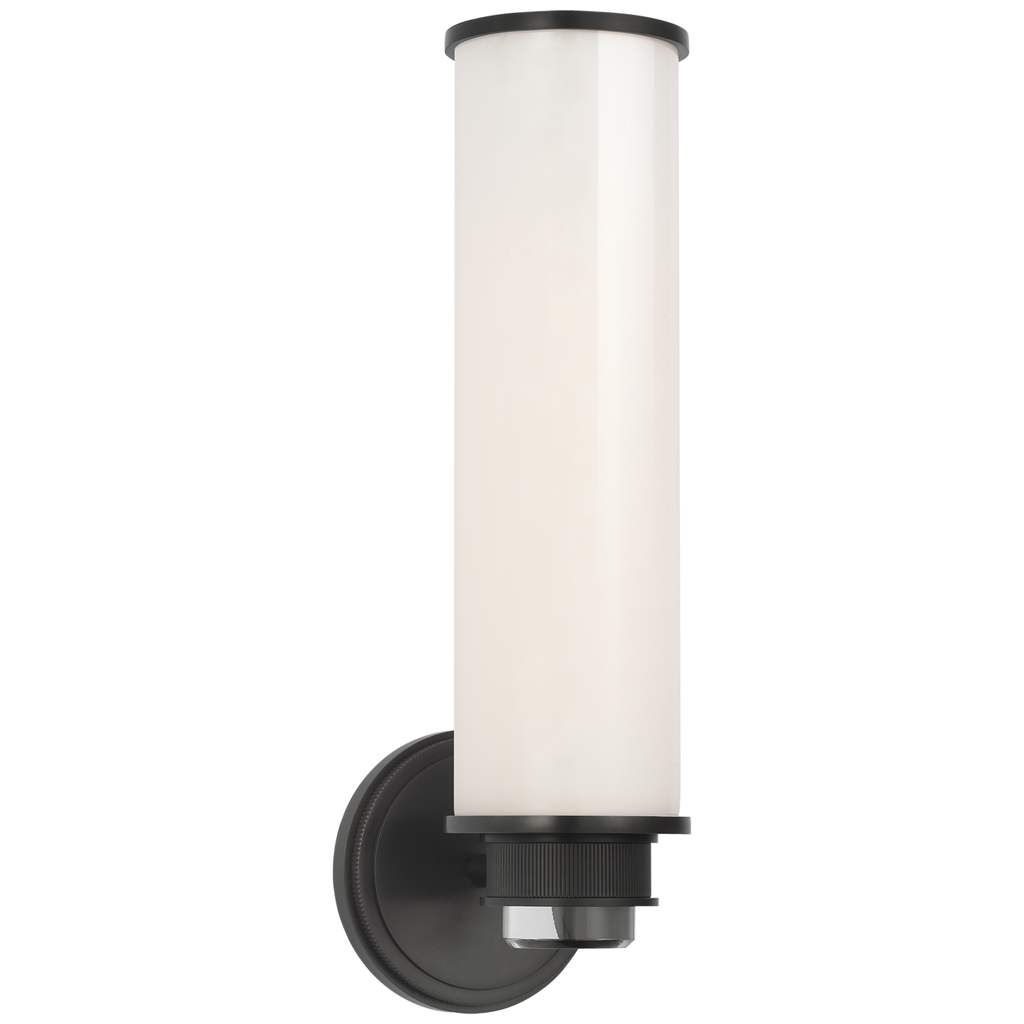 Percy 14" Single Bath Sconce in Bronze with White Glass Open Box