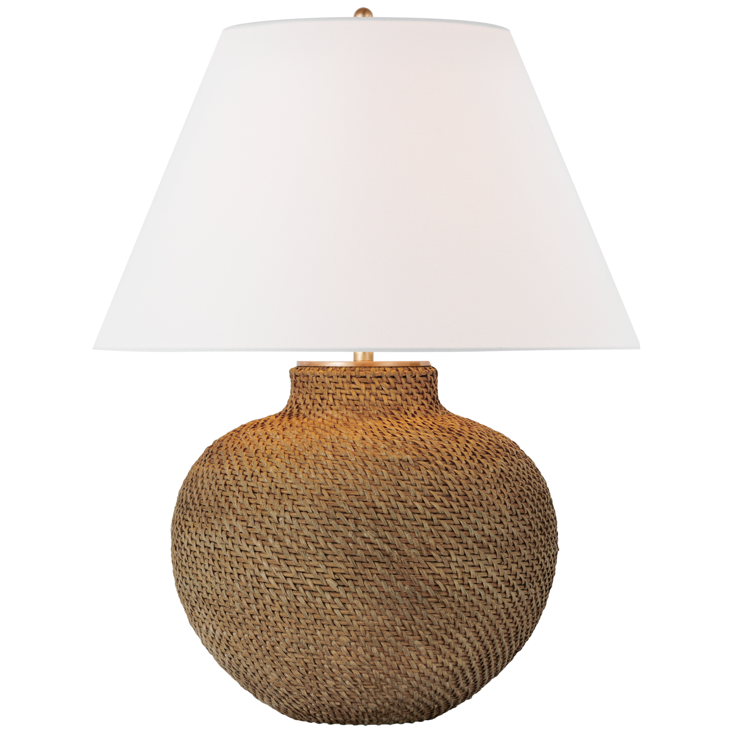 Avedon Medium Table Lamp in Natural Rattan with Linen Shade