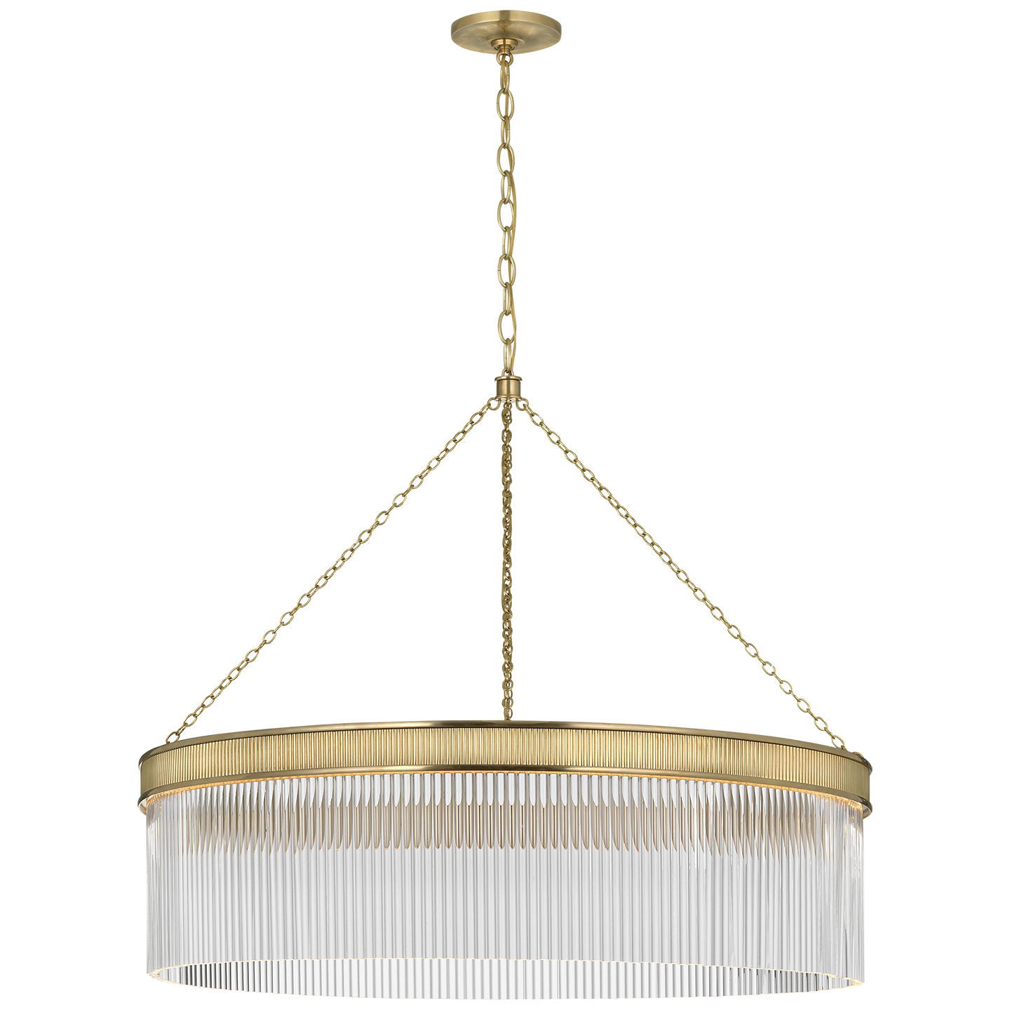 Menil 40" Chandelier in Soft Brass with Crystal Rods Open Box