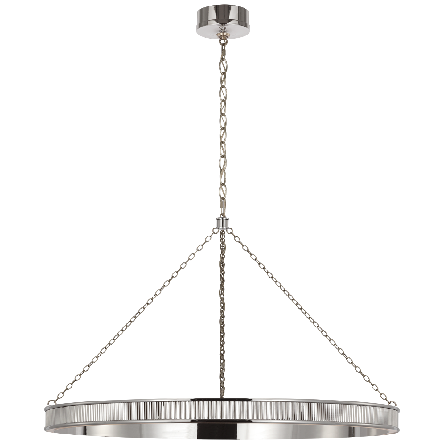 Menil 40" Ring Chandelier in Polished Nickel