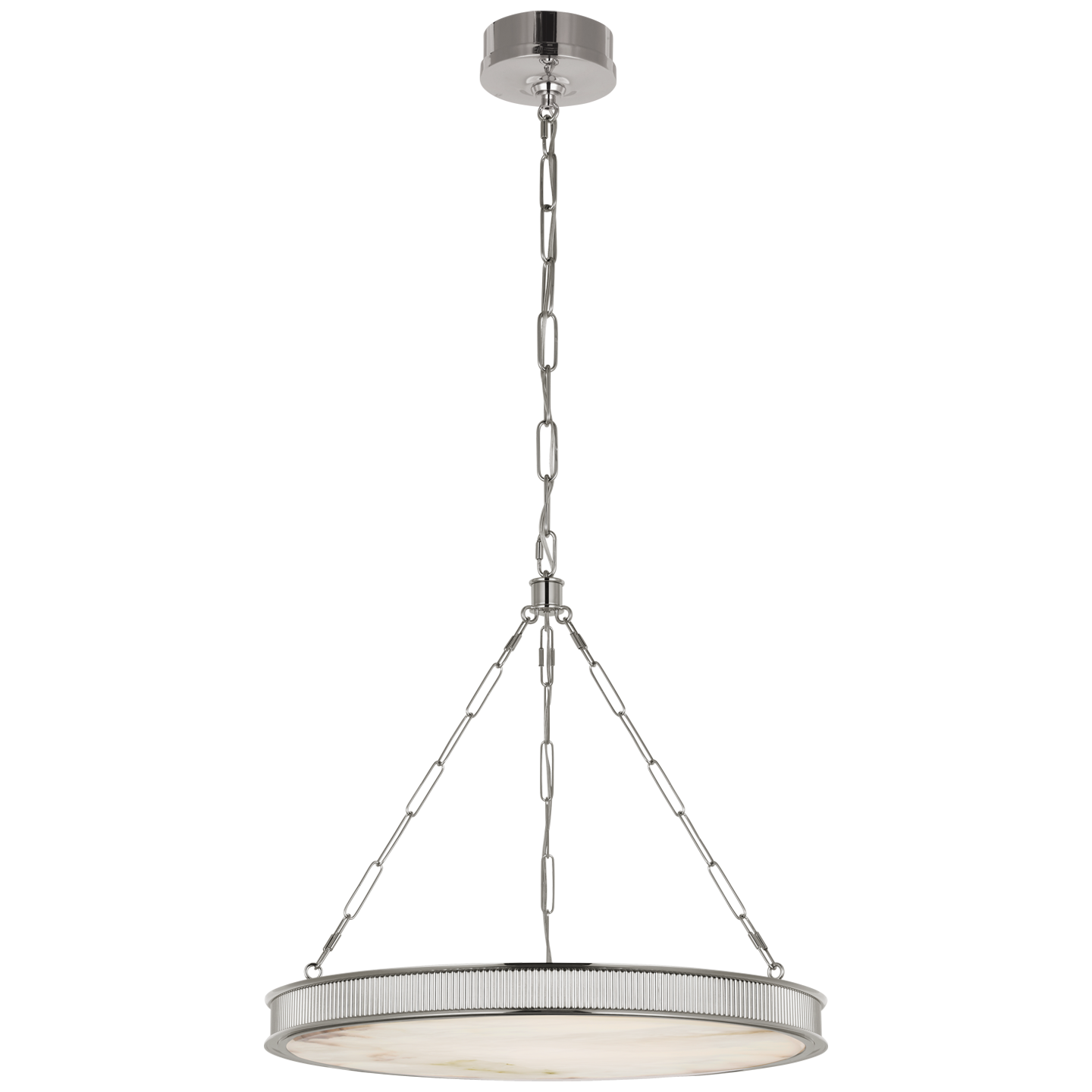 Matthew 24" Chandelier in Polished Nickel with Alabaster