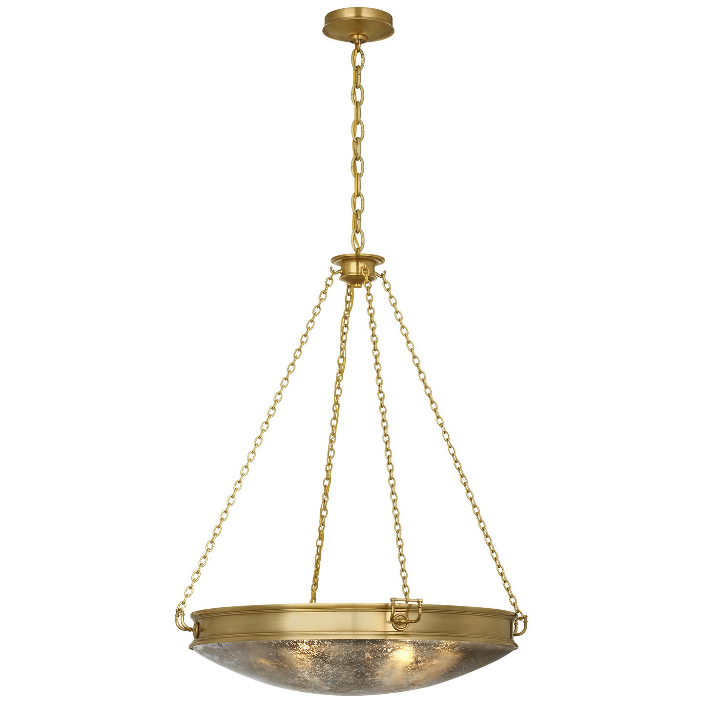 Quinn 28" Chandelier in Soft Brass with Antique Mercury Glass Open Box